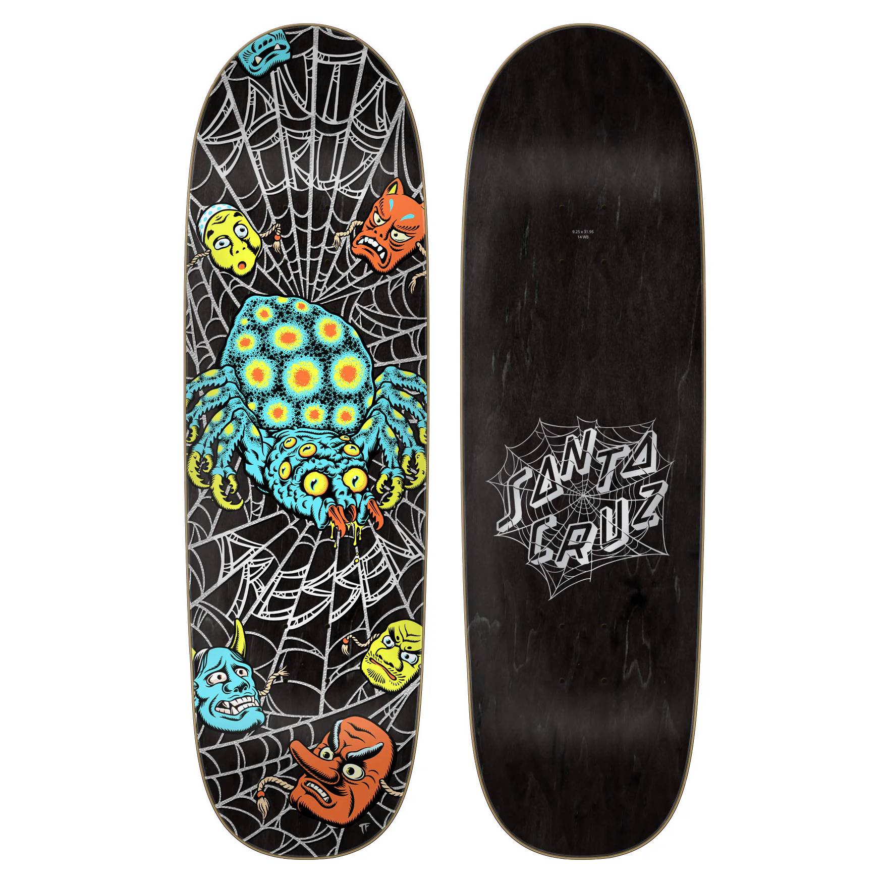 Planche De Skate Santa Cruz Dressen Spider - Deck Noir 9,25" - Neuf Sous Film