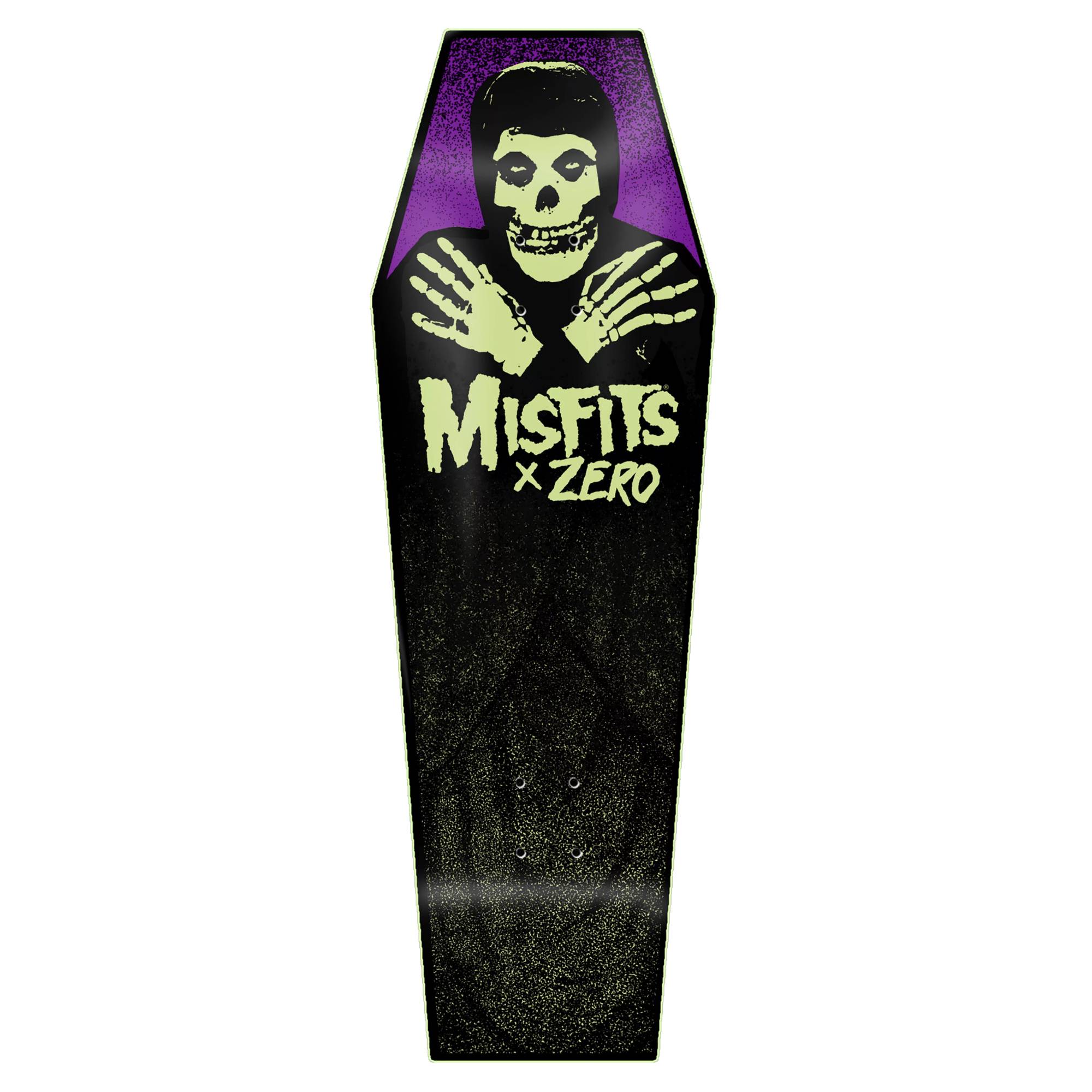 Tabla Skate Zero Misfits Fiend Coffin Mid GITD 9.5