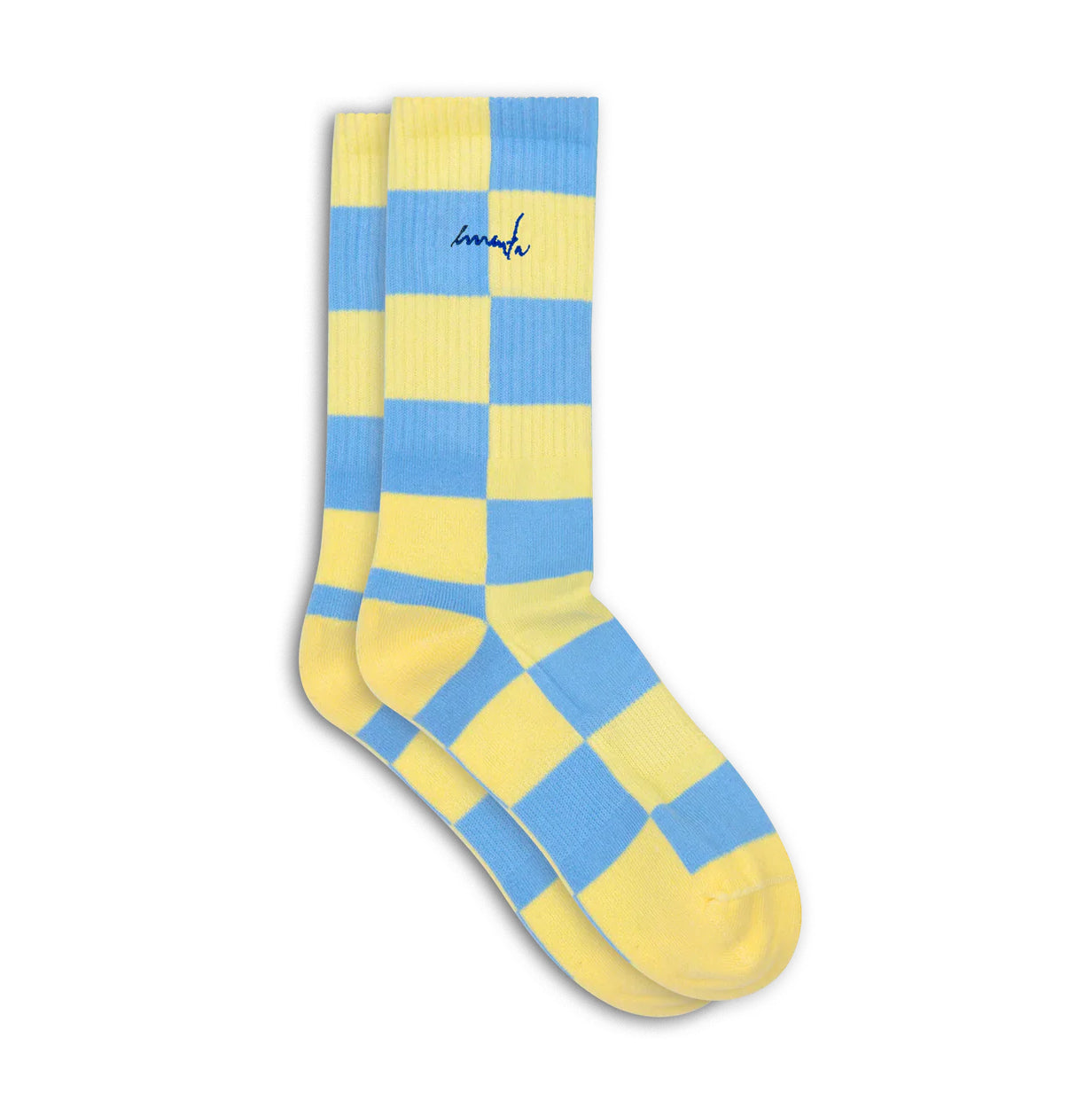 Calcetines Ementa Chess Sky Blue Yellow