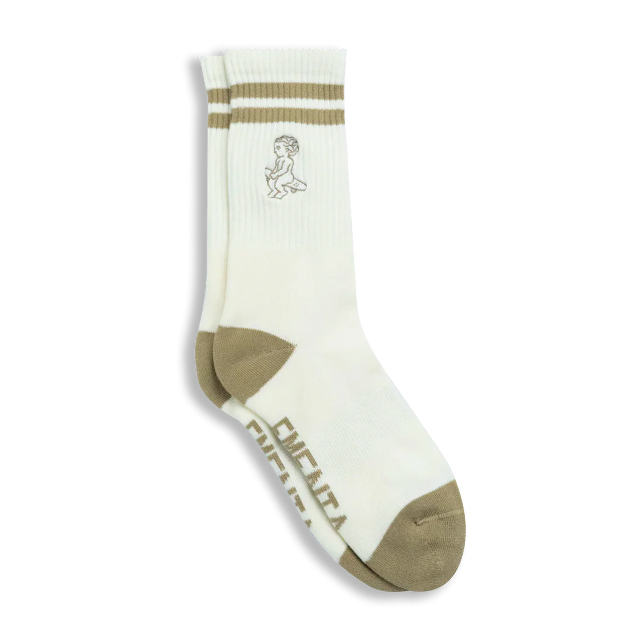 Calcetines Ementa Ikon Stripe Off White Camel