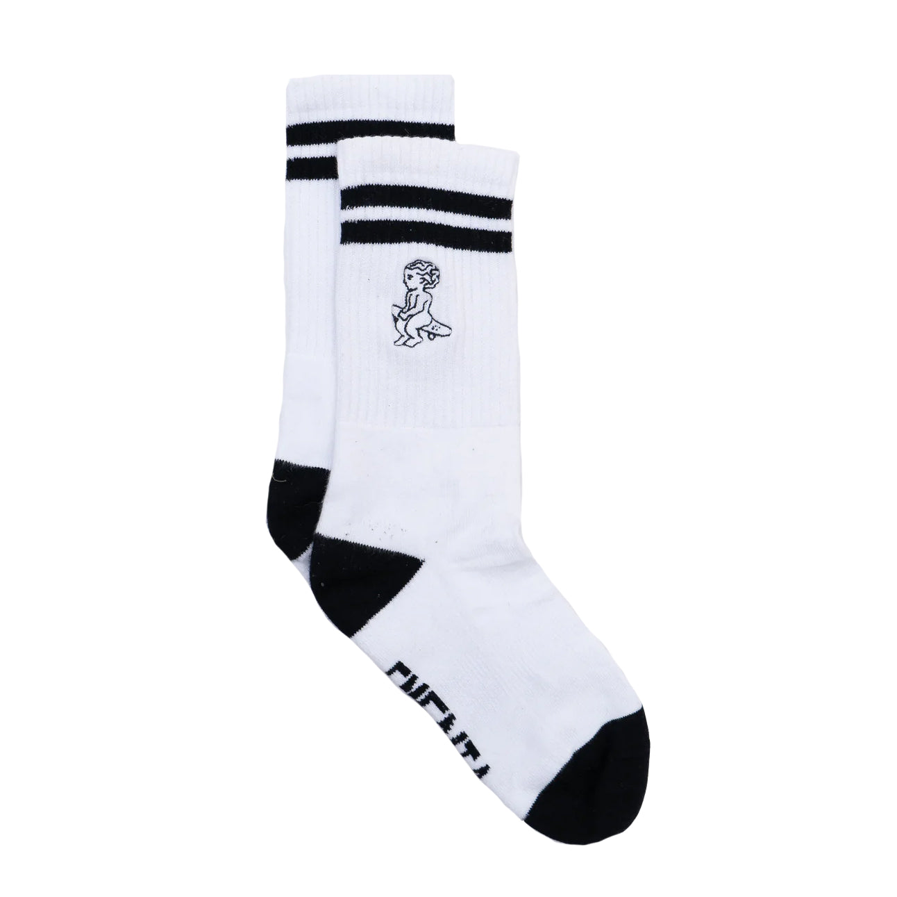 Calcetines Ementa Ikon Stripe White Black