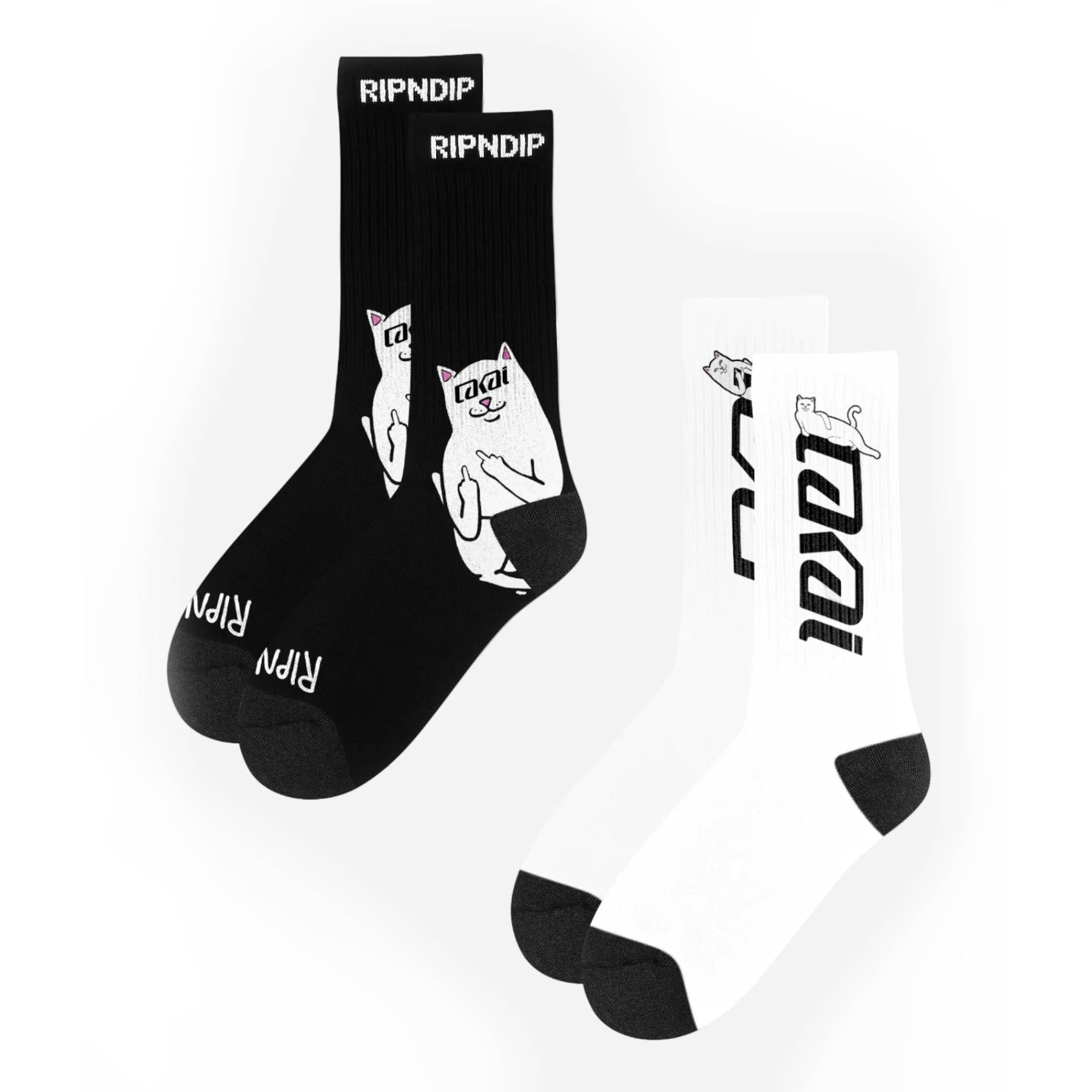 Pack 2 Calcetines Lakai x Ripndip Lord Nerm Black White