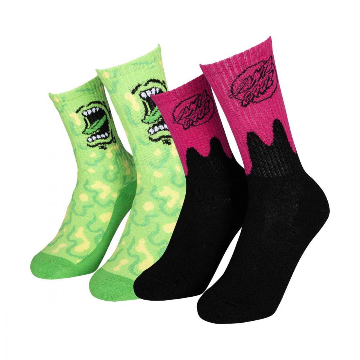 Pack 2 Calcetines Santa Cruz Slime Green Pink Niño