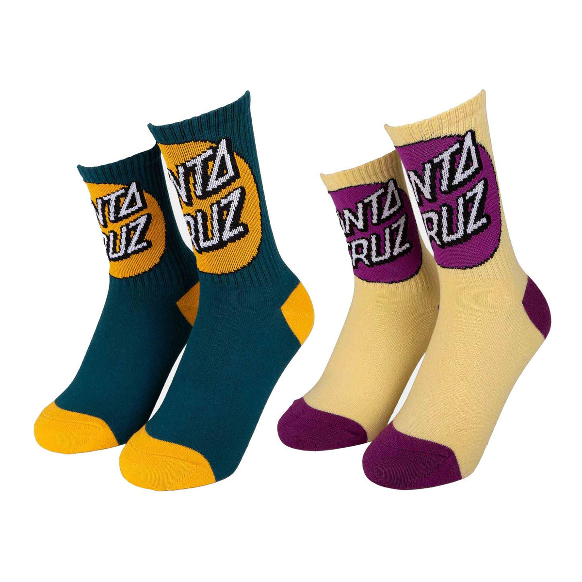 Pack 2 Calcetines Santa Cruz Oversize Other Dot Green Yellow Niño