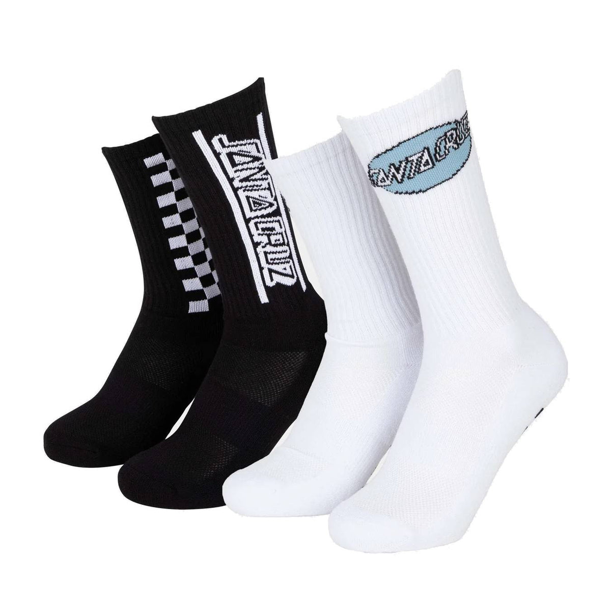 Pack 2 Calcetines Santa Cruz Finish Line Black & White