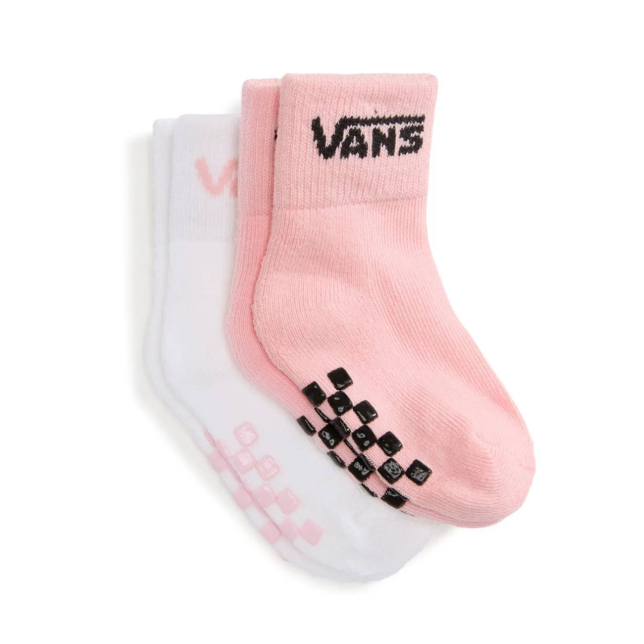 Pack 2 Calcetines Vans Classic Crew Checkerboard Powder Pink Bebé