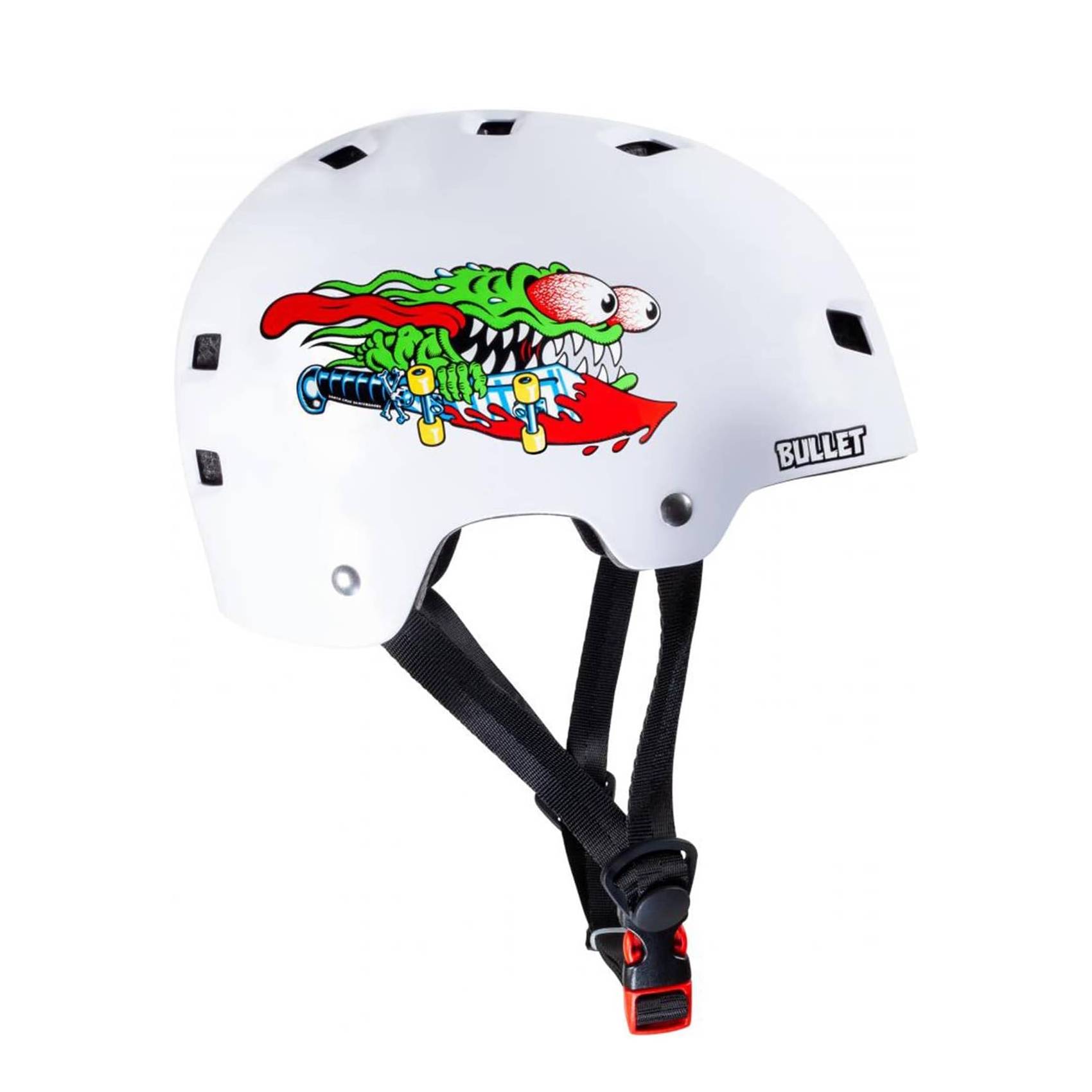 Casco Skate Bullet x Santa Cruz Slasher Gloss White Niño