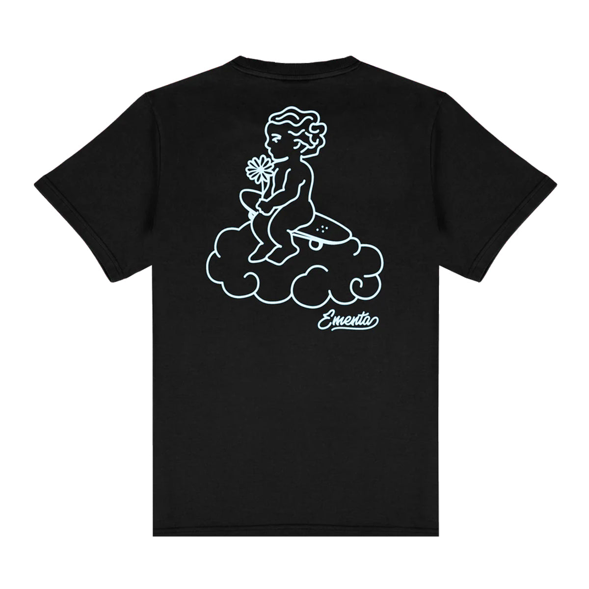 Camiseta Ementa Cloudly Black Sky Blue