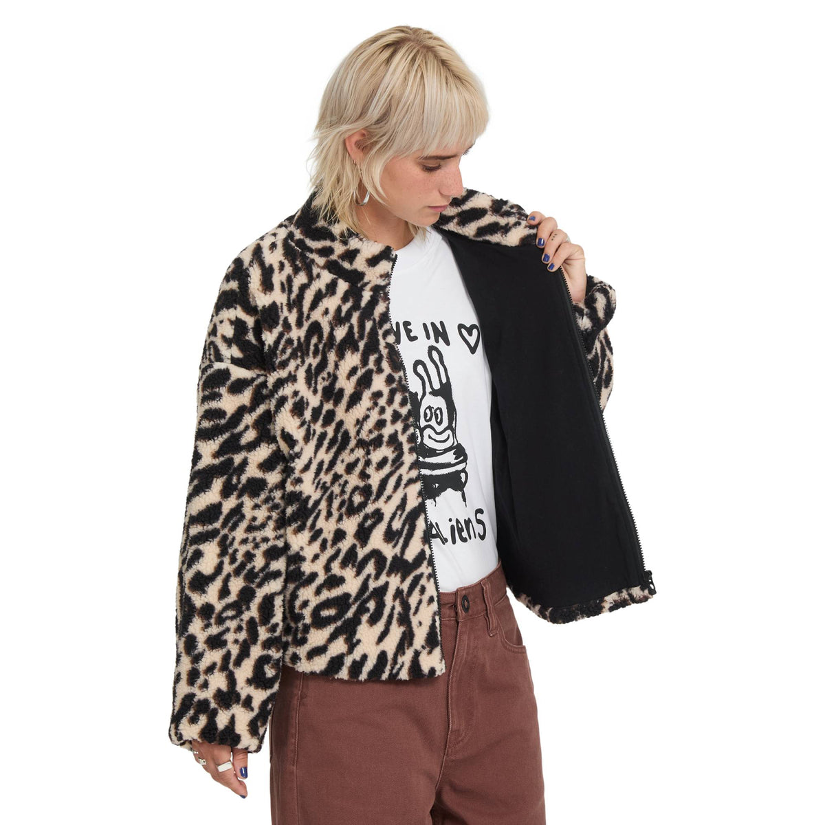 Chaqueta Volcom Wylding Out Sherpa Animal Print