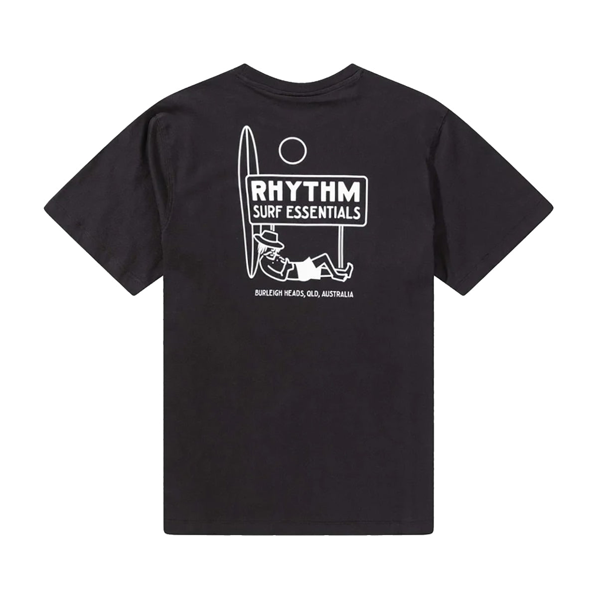 Camiseta Rhythm negra de estilo surfero