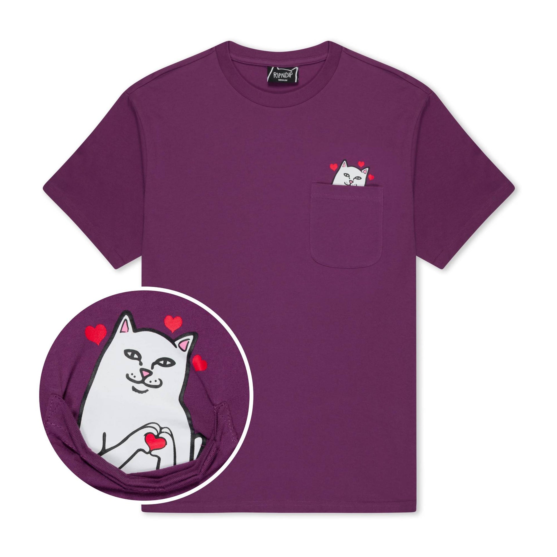 Camiseta Ripndip Nermal Loves Pocket Plum