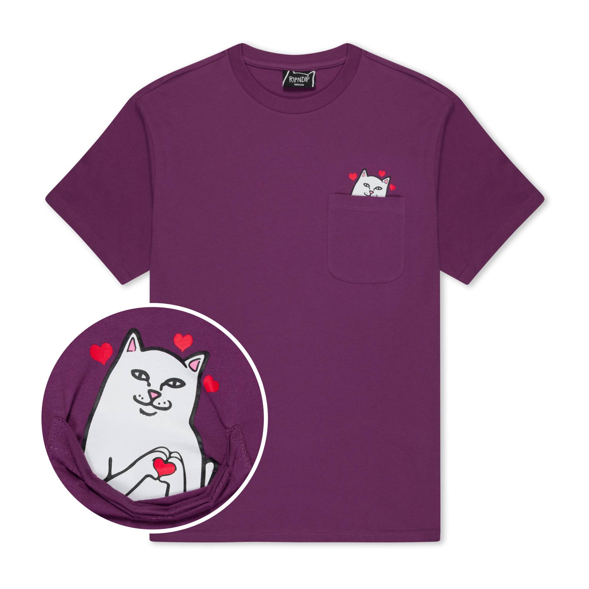 Camiseta Ripndip Nermal Loves Pocket Plum