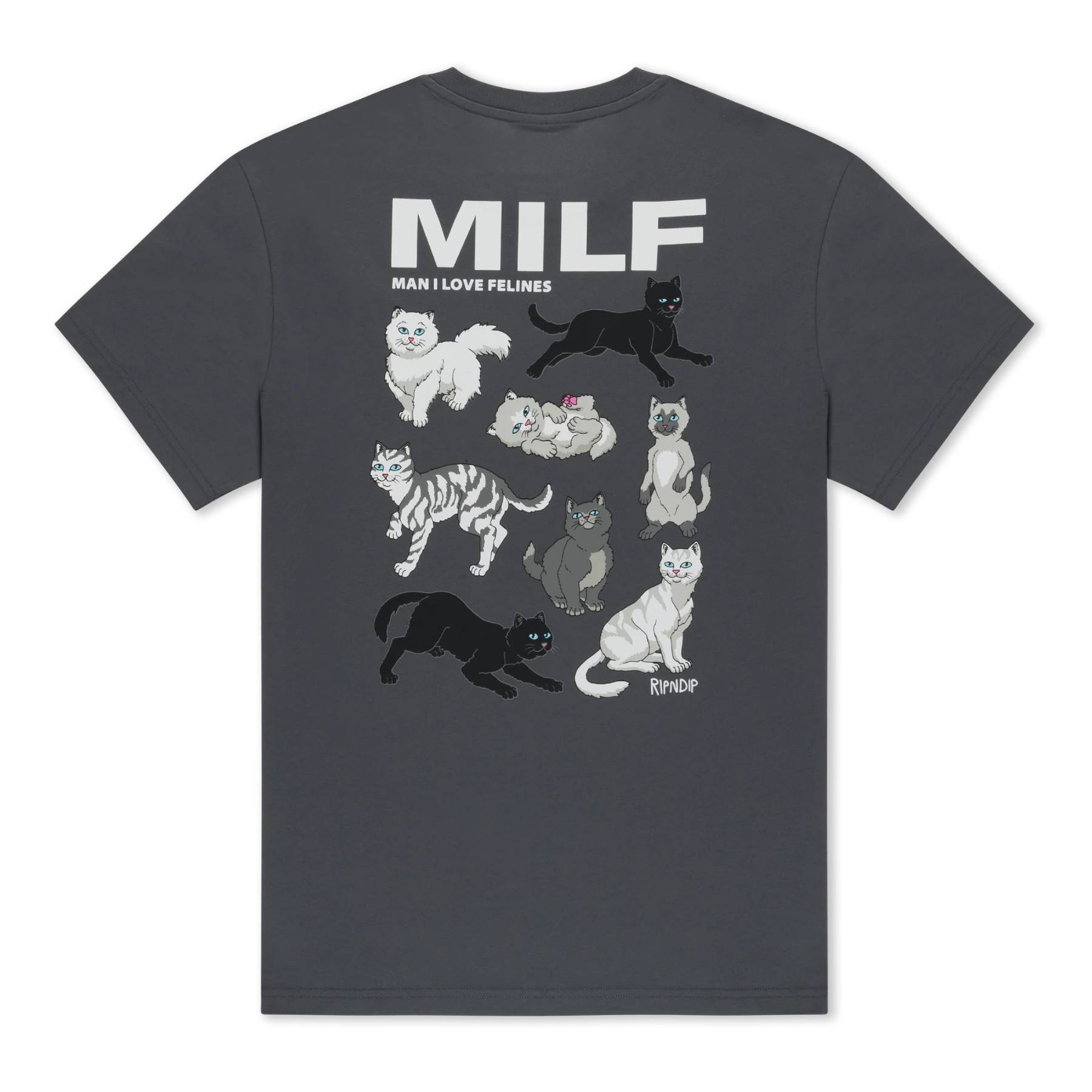 Camiseta Ripndip Man I Love Felines Charcoal