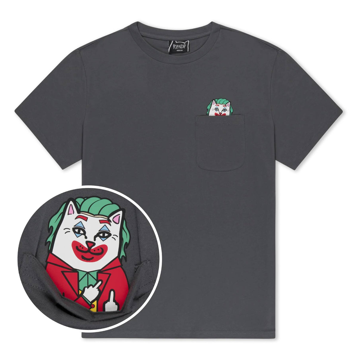 Camiseta Ripndip Why So Nermal Pocket Charcoal
