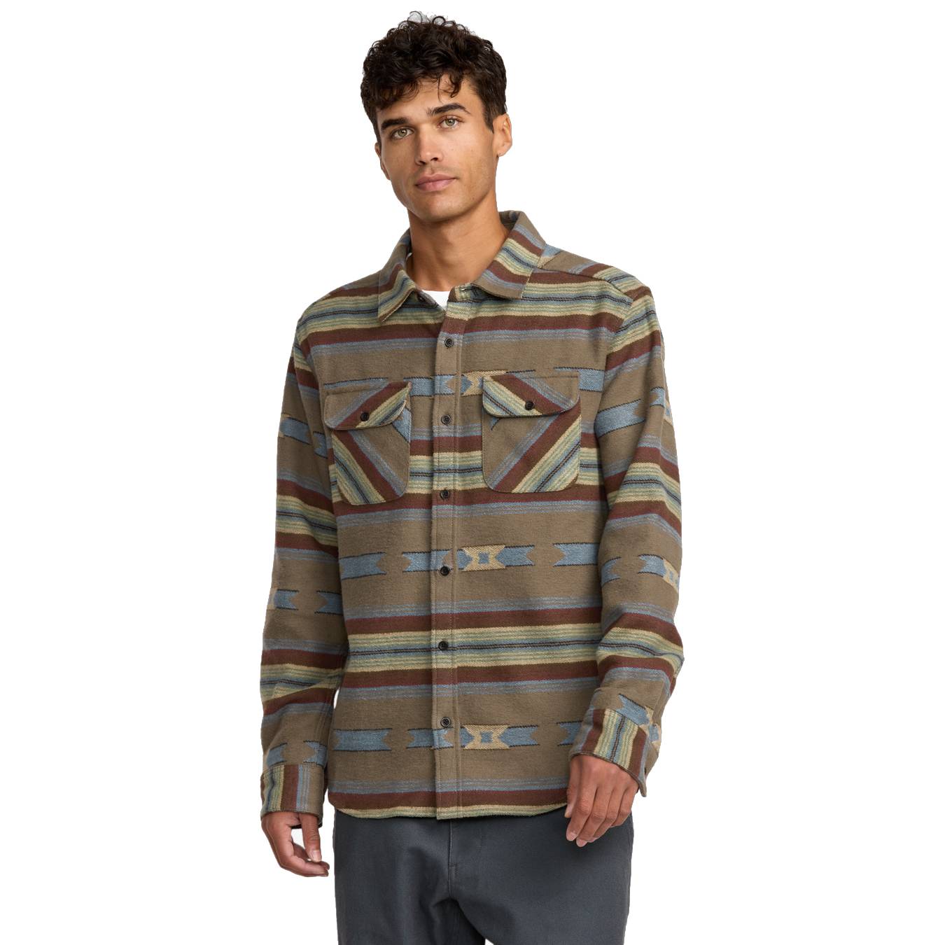 Camisa Manga Larga RVCA Dayshift Blanket Flannel Mushroom