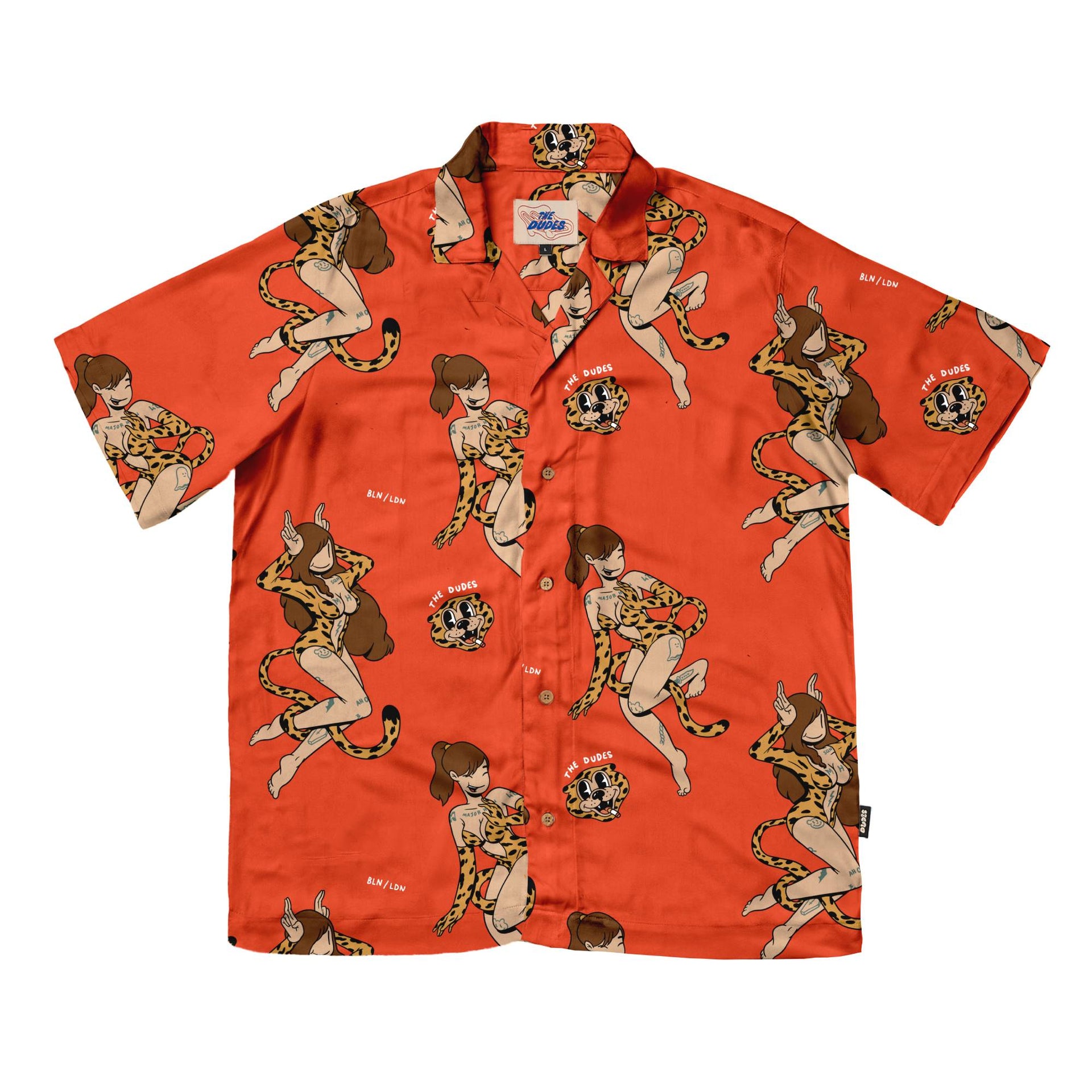 Camisa The Dudes Meow Red Multicolor