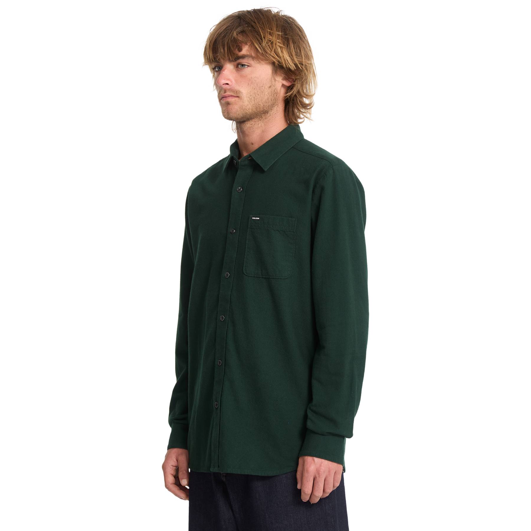 Camisa Manga Larga Volcom Caden Solid Scarab