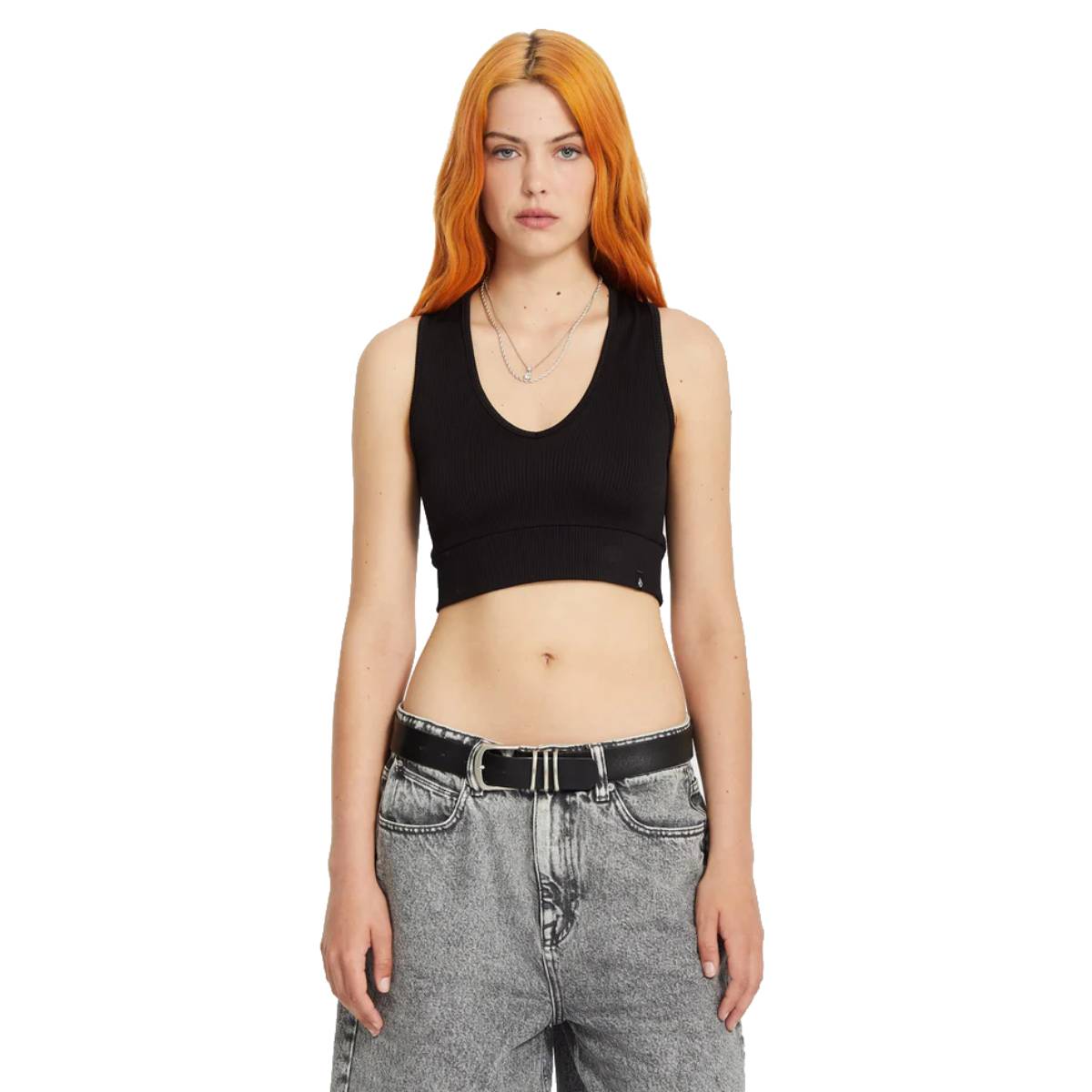 Camiseta Top Volcom Gimmestank Rib Black
