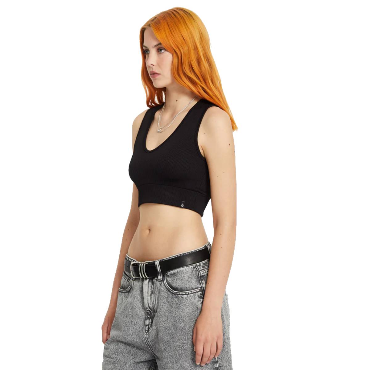 Camiseta Top Volcom Gimmestank Rib Black
