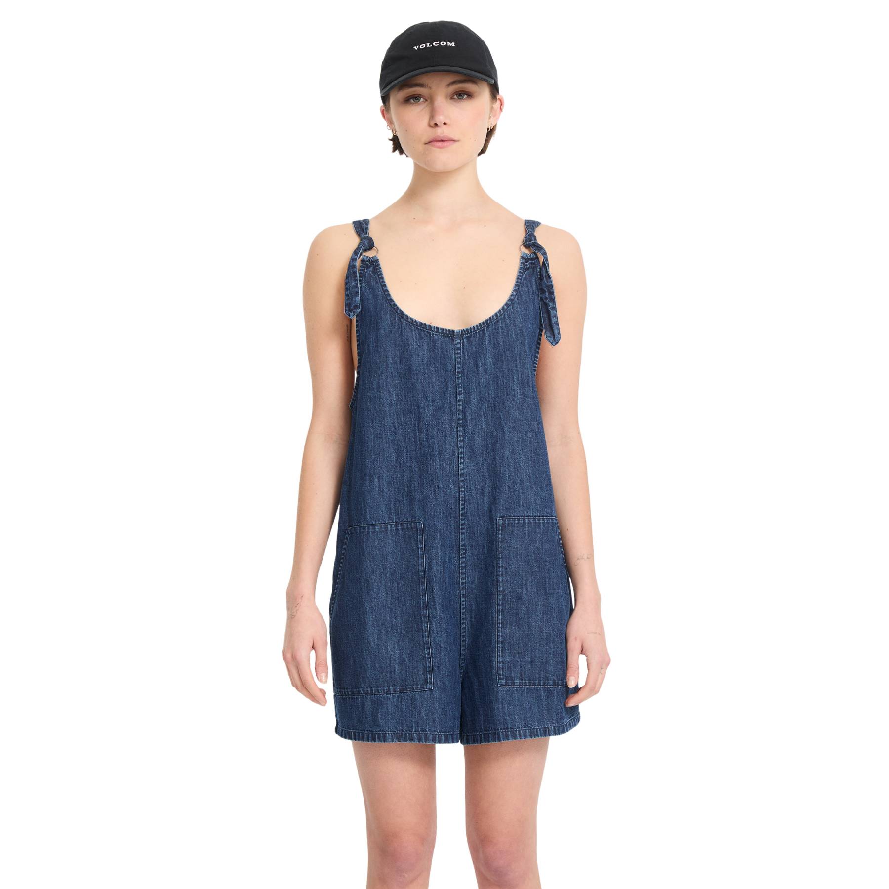 Mono Volcom Lived In Short Romper Deja Blue