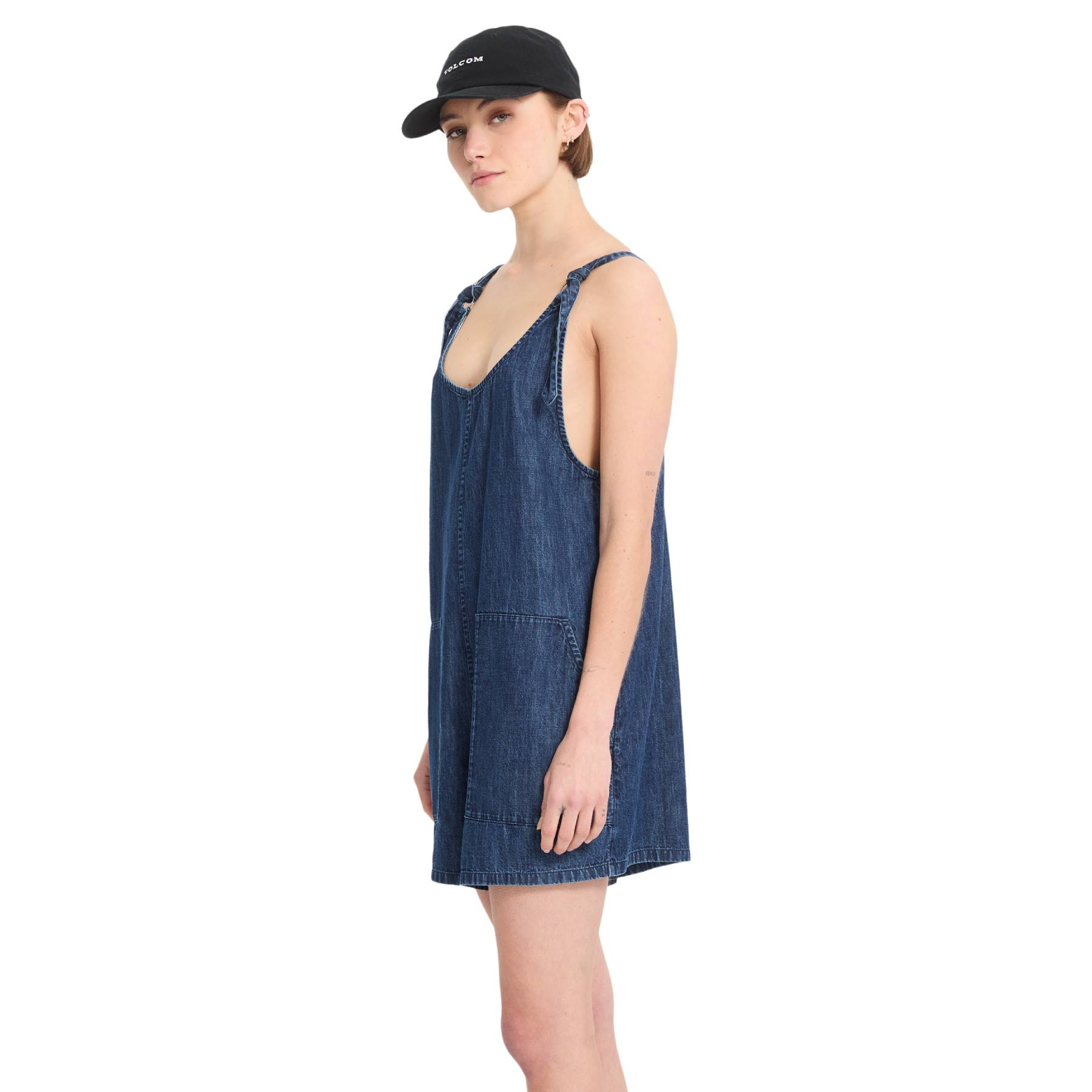 Mono Volcom Lived In Short Romper Deja Blue