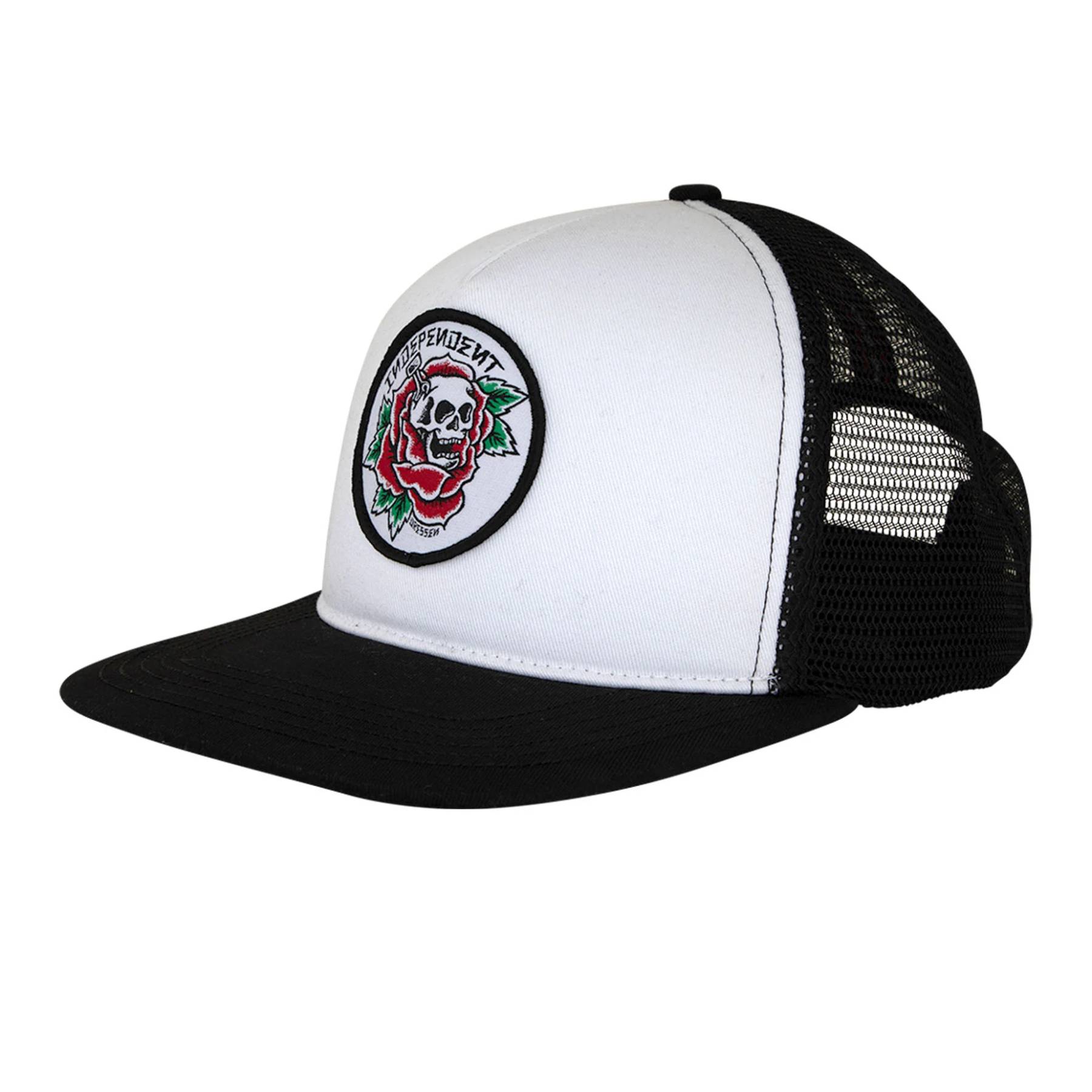 Gorra Independent Dressen Skull Rose White Black