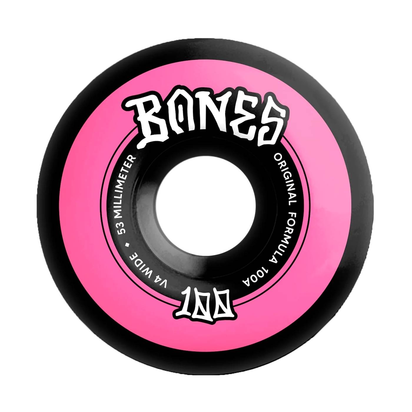 Ruedas Skate Bones Wide Black V4 100A 53mm Pack 4