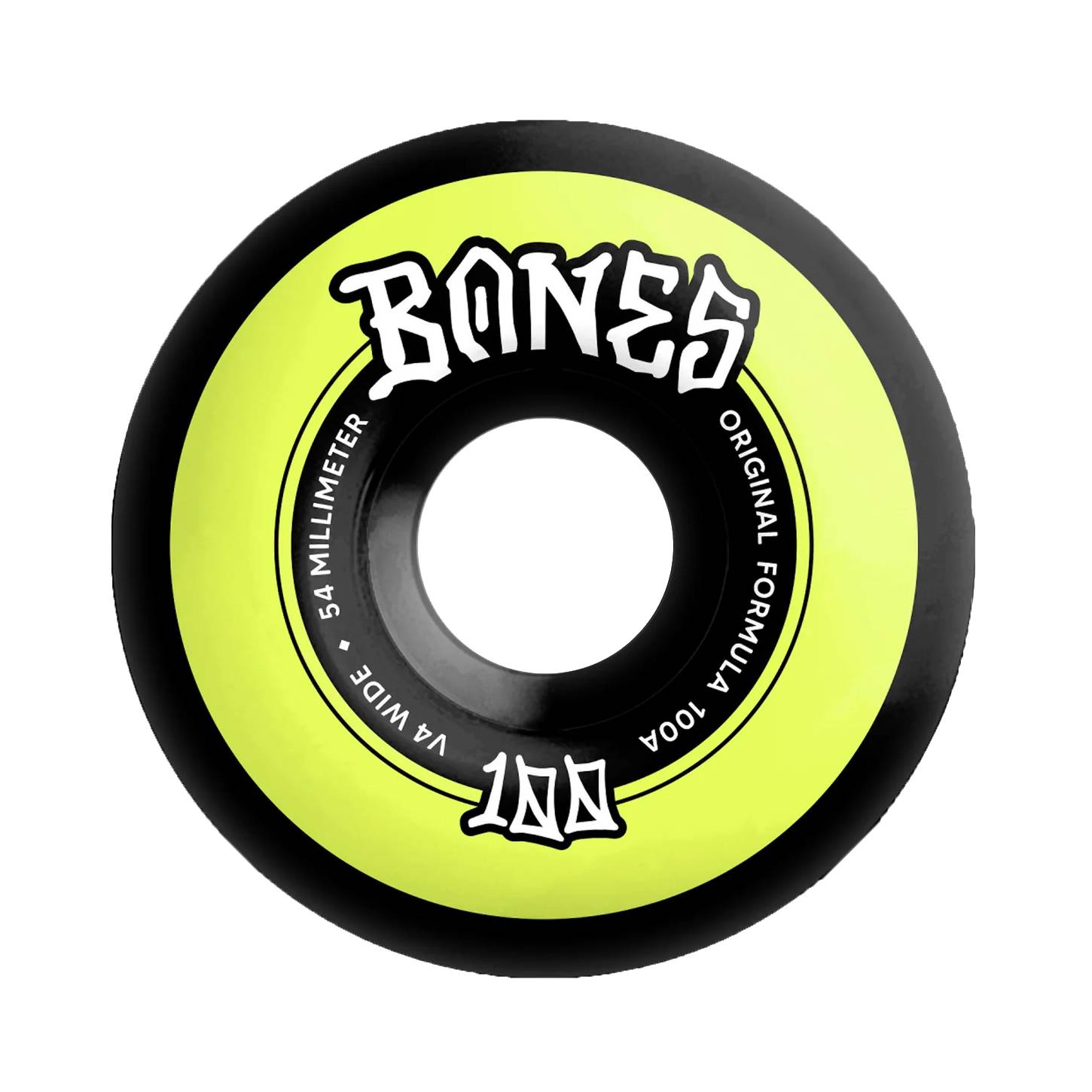 Ruedas Skate Bones Wide Black V4 100A 54mm Pack 4