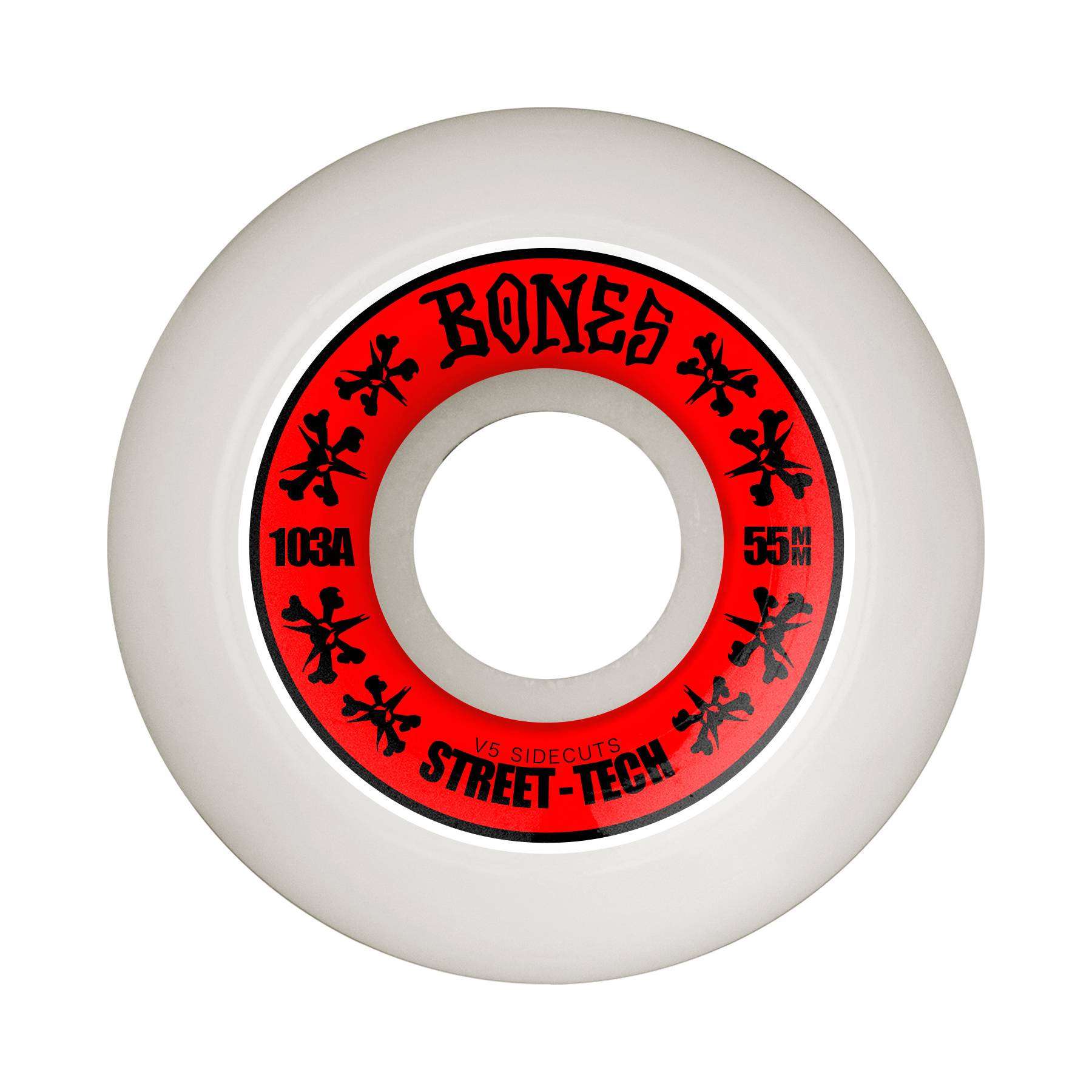 Ruedas Skate Bones Sidecut V5 Street Tech Formula 103A 55mm Pack 4