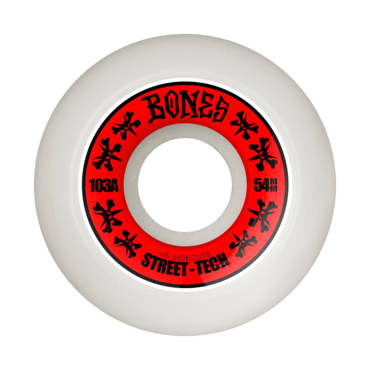 Ruedas Skate Bones Sidecut V5 Street Tech Formula 103A 54mm Pack 4
