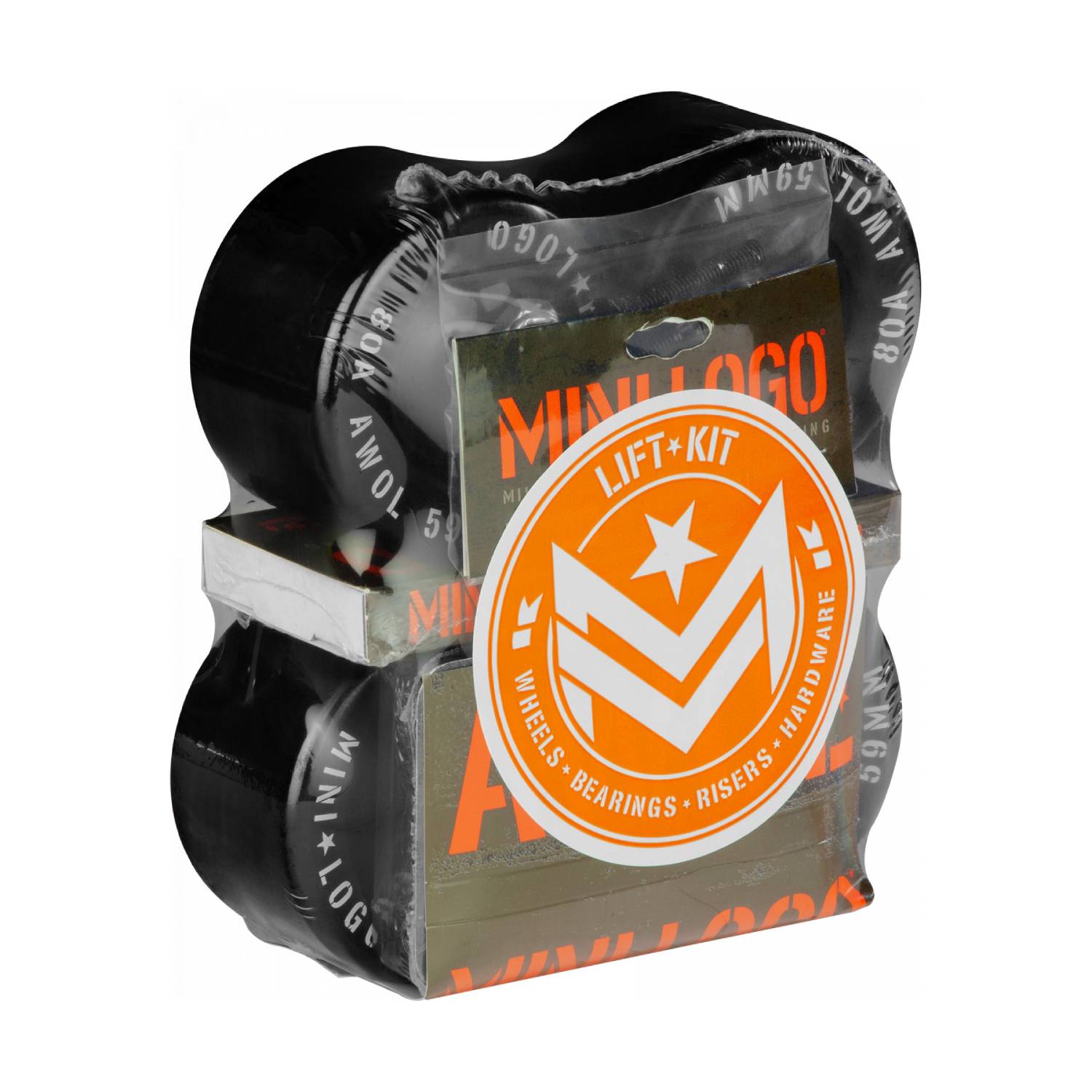 Kit Ruedas Skate Mini Logo AWOL Lift Black 80A 59mm Pack 4