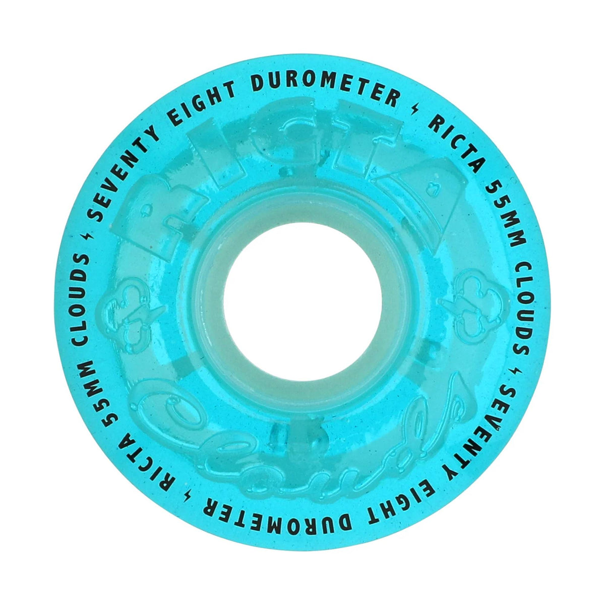 Ruedas Skate Ricta Clouds Transparent Blue GITD 78A 55mm Pack 4