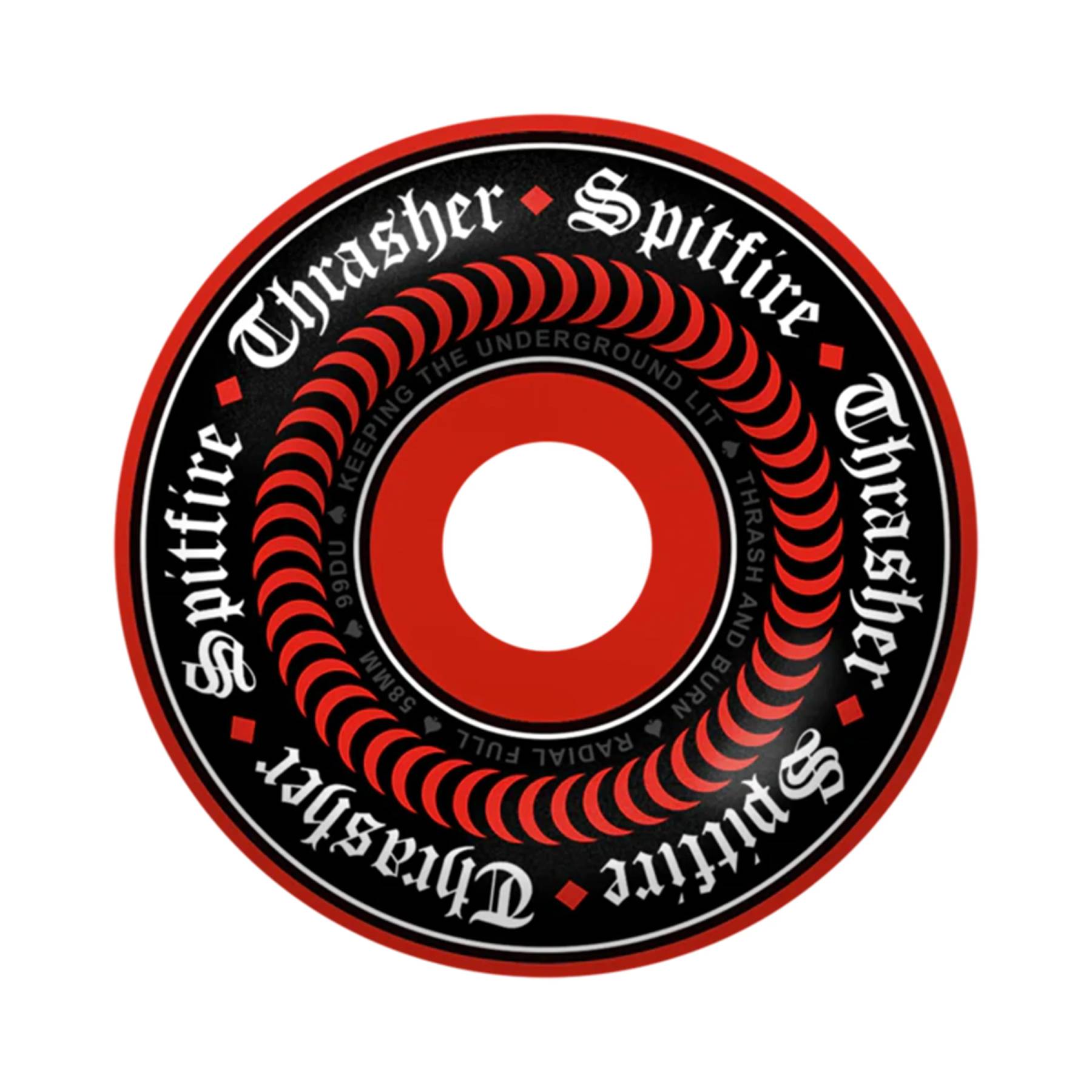 Ruedas Skate Spitfire F4 Thrasher Oath Red Radial Full 99DU 58mm Pack 4