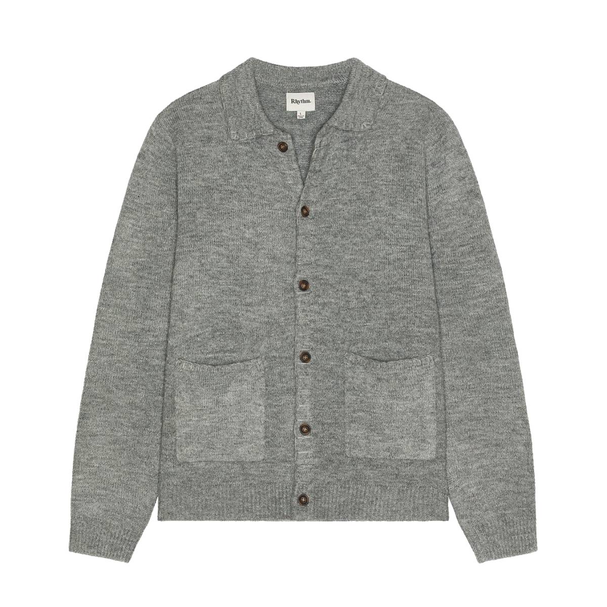 Jersey Mohair Whip Stitch Knit Grey