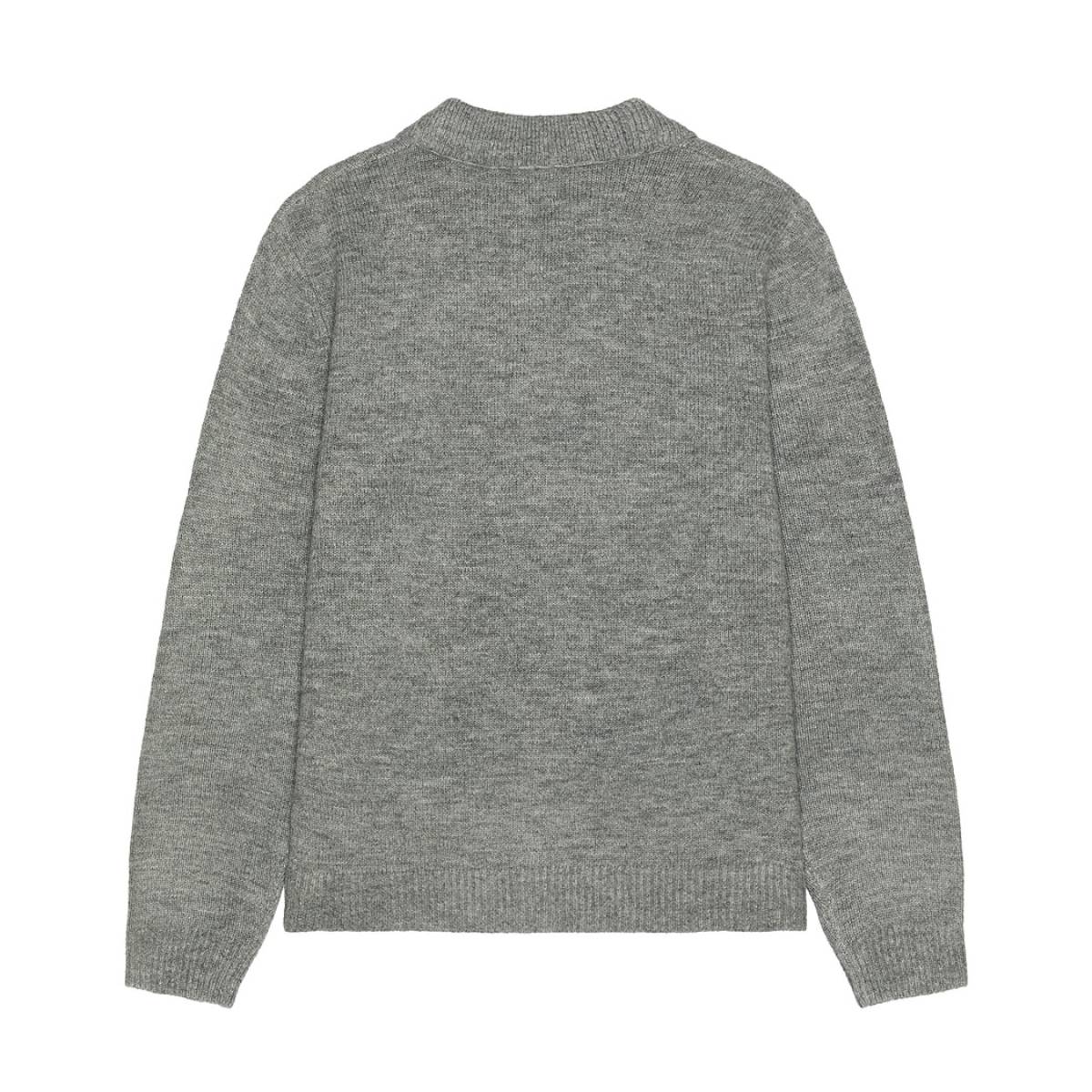 Jersey Mohair Whip Stitch Knit Grey