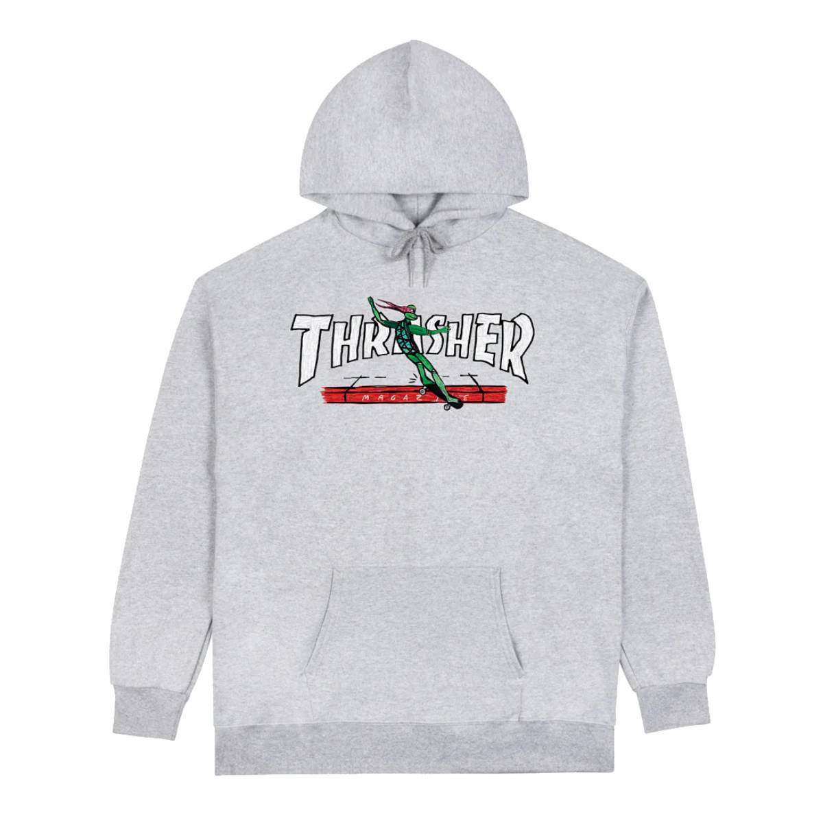 Sudadera Thrasher Red Curb By LSD Wolrdpeace Ash Grey