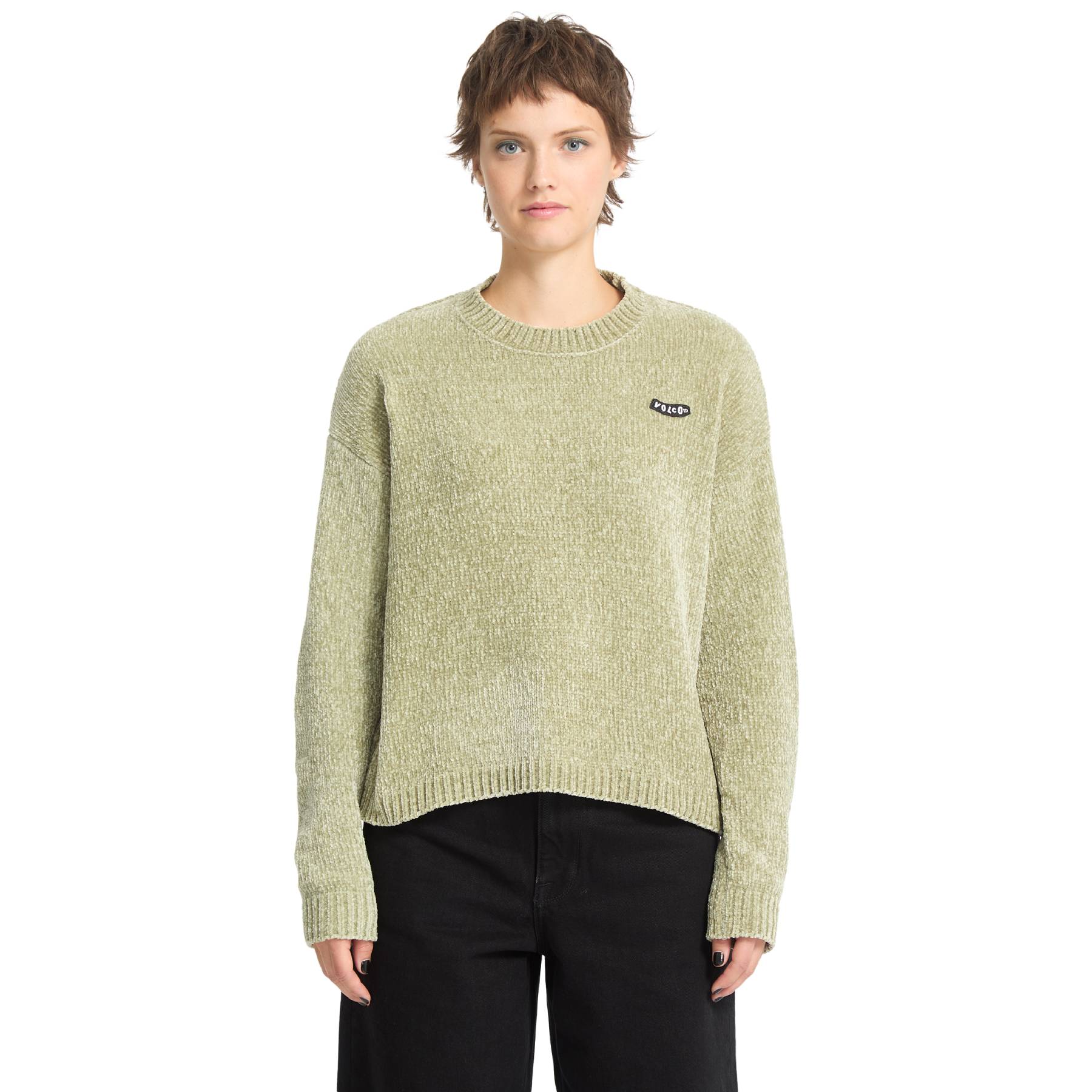Jersey Volcom Bubble Tease Sweater Green Tea