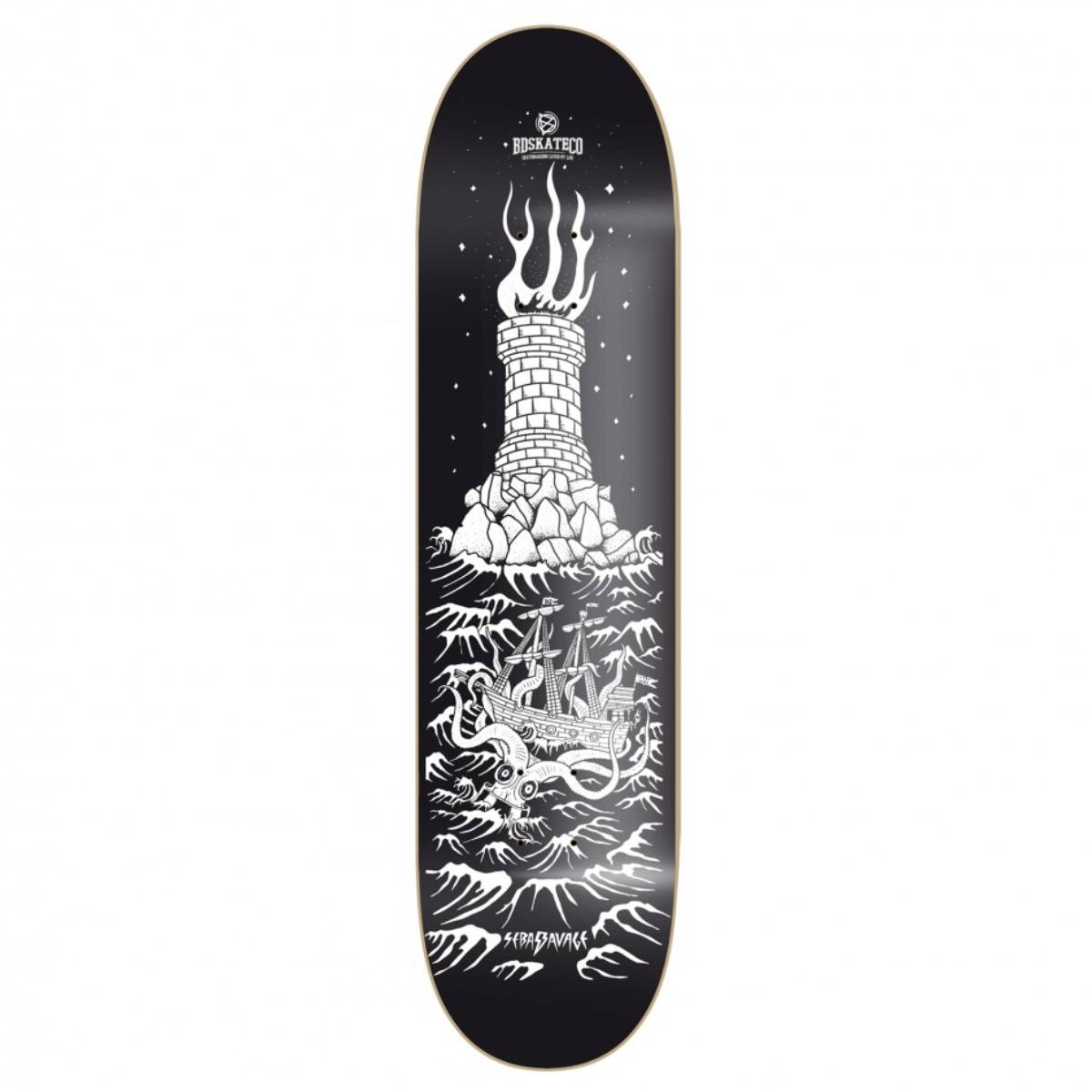 Tabla Skate BDskateCo Sebas Lighthouse Black 8.25