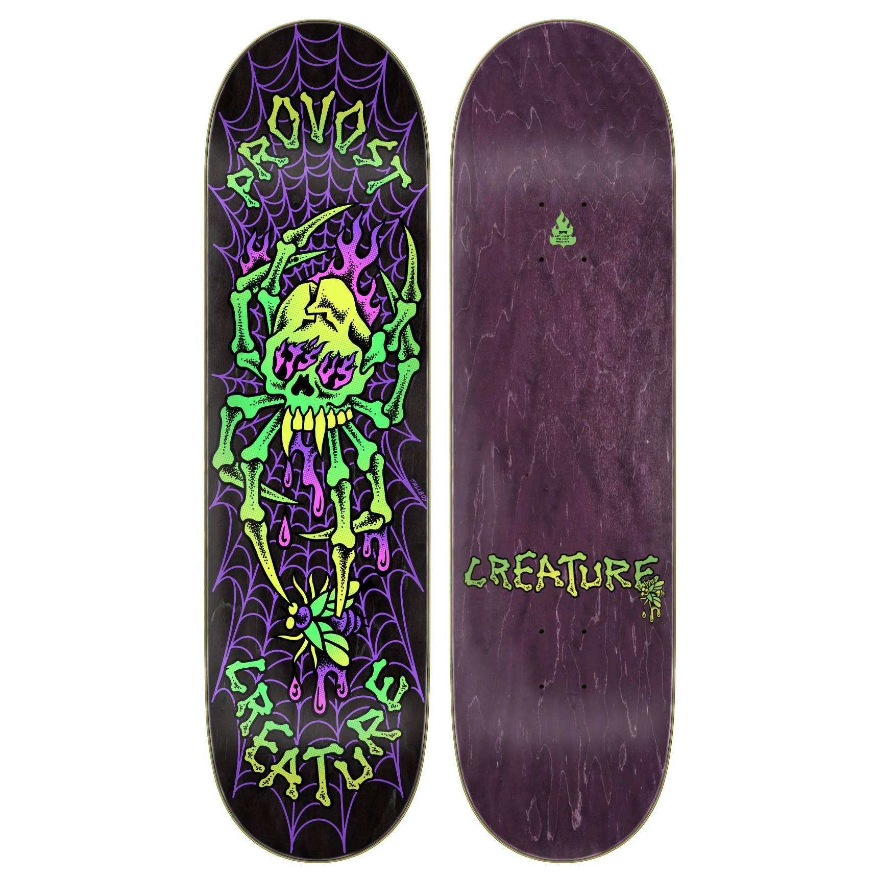 Tabla Skate Creature Collin Provost Skull Spider 8.47 + Lija