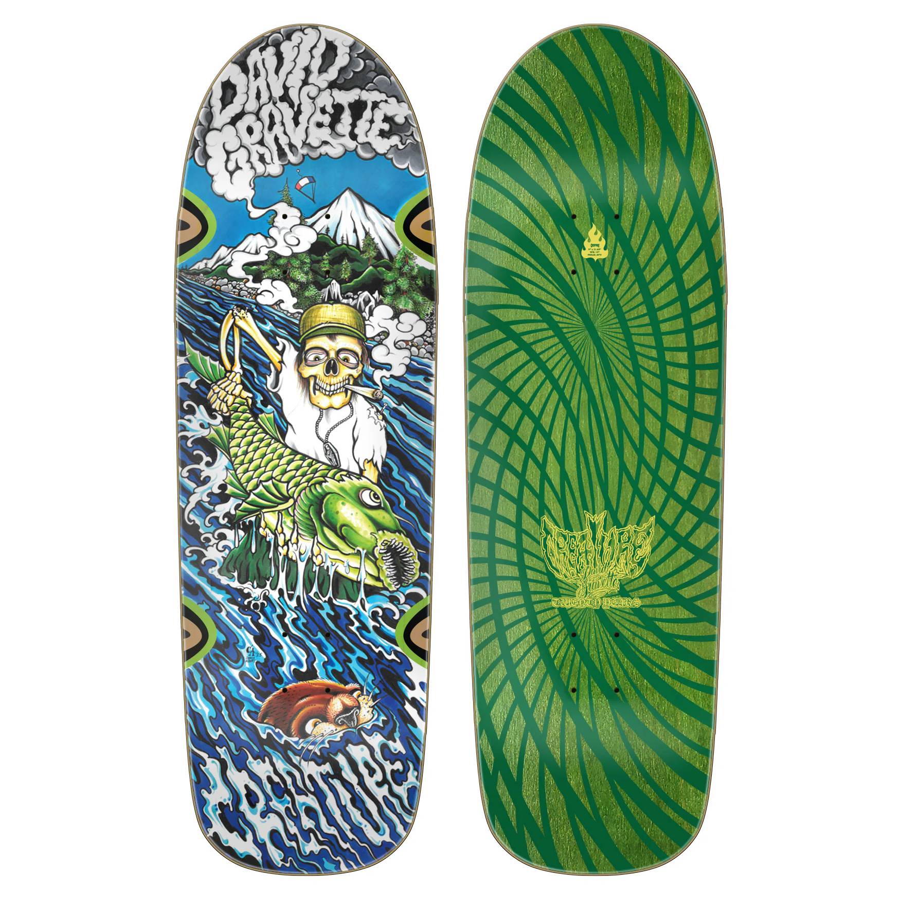 Tabla Skate Creature Gravette Hippie Falls Pro 9.0 + Lija