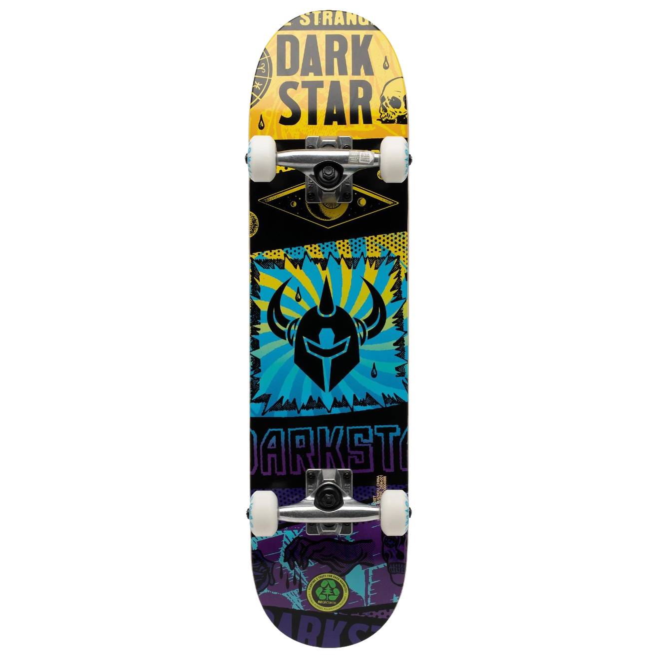 Tabla Skate Completa Darkstar Collapse Yellow Purple 7.25 Niño