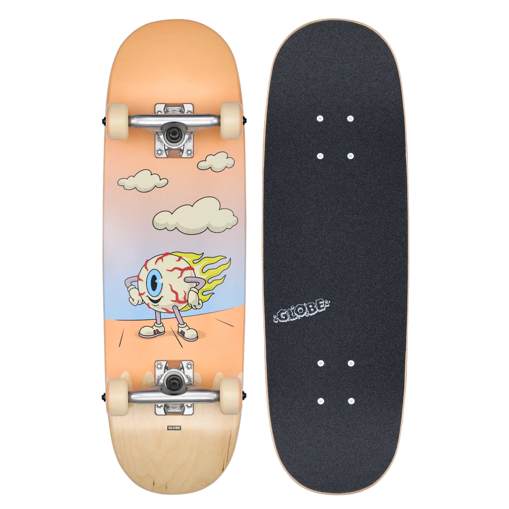 Tabla Skate Completa Globe Kids Grip 95 Mini Wide Flaming Eye 7.9 Niño