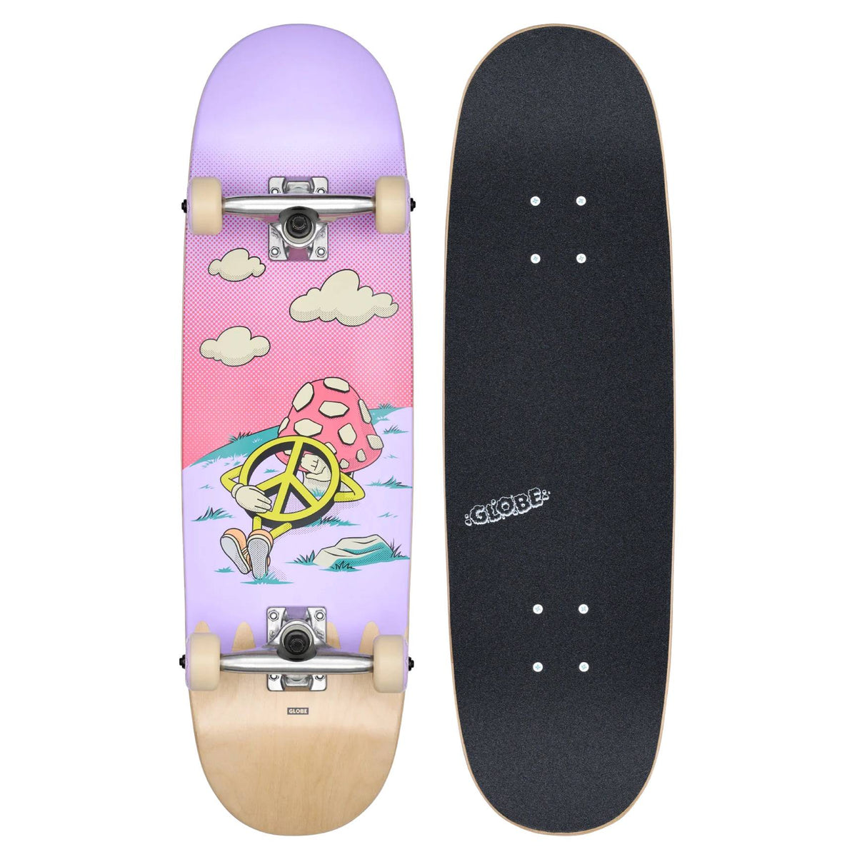 Tabla Skate Completa Globe Kids Grip 95 Mid Wide Peace Man 8.25 Niño
