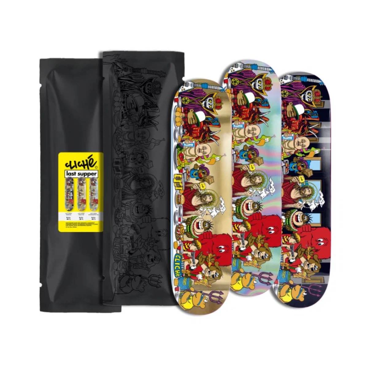 Tabla Skate Heritage Cliché Last Supper Golden Ticket Bling Bag 8.5 + Lija
