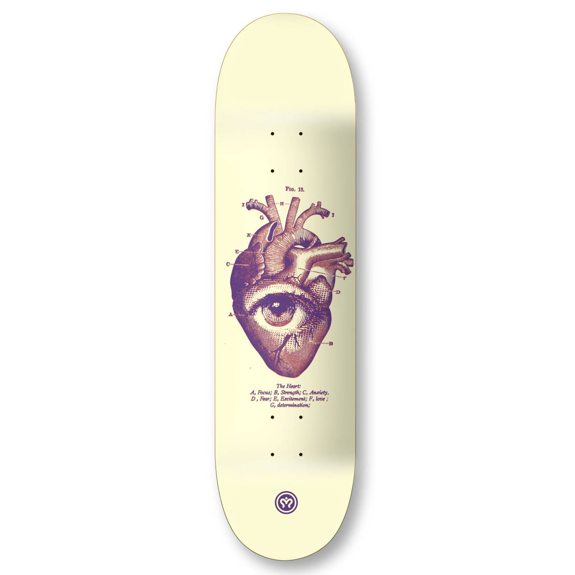 Tabla Skate Imagine Heartmind Cream 8.625 + Lija