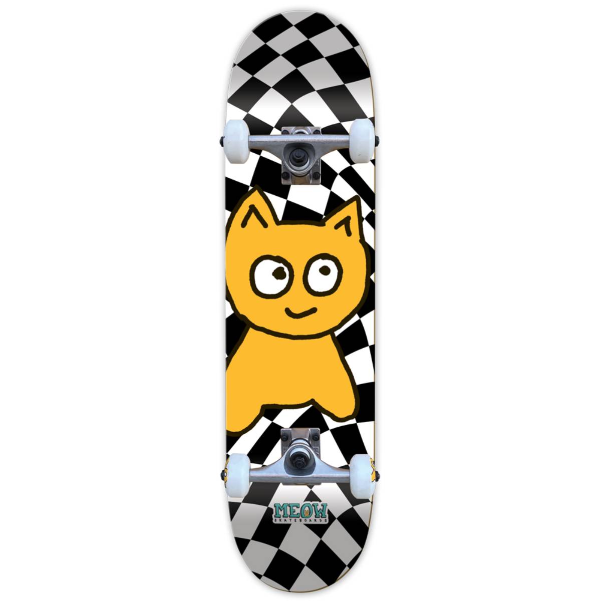 Tabla Skate Completa Meow Big Cat Checker Twist Black White 7.75