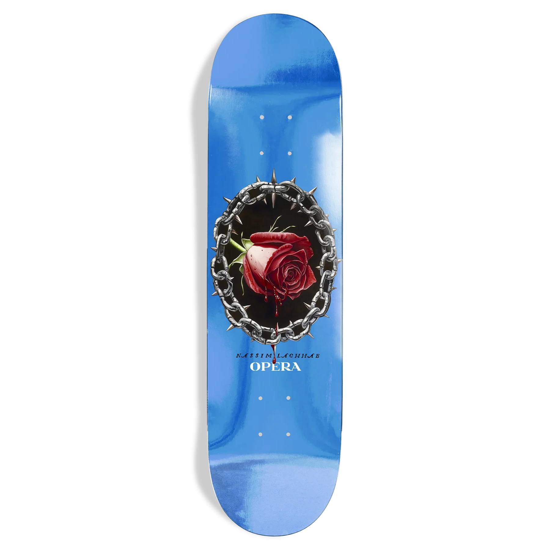 Tabla Skate Opera Nassim Lachhab Blood Rose Blue Foil 8.5 + Lija