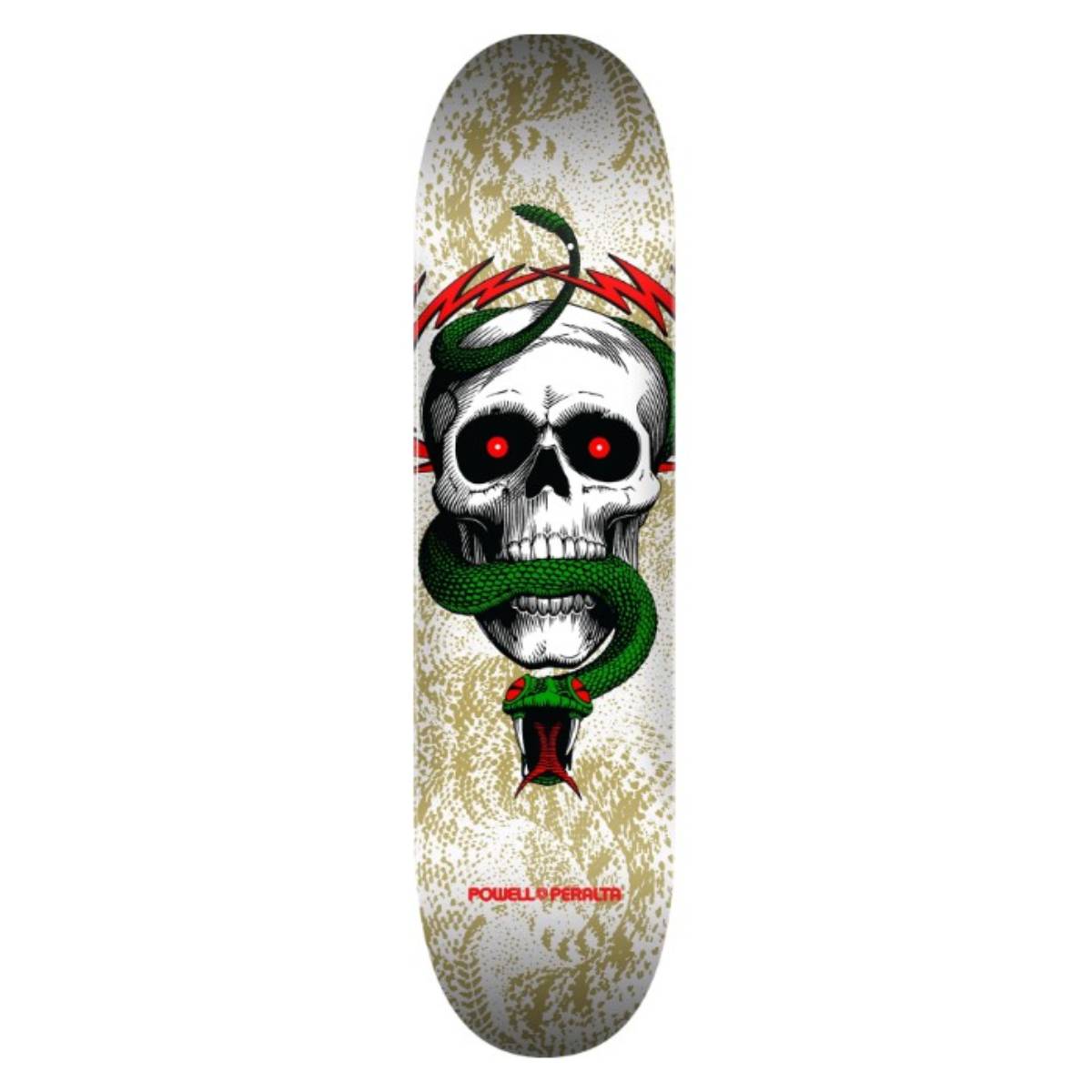 Tabla Skate Powell Peralta Skull & Snake White Metallic Gold 7.75 + Lija