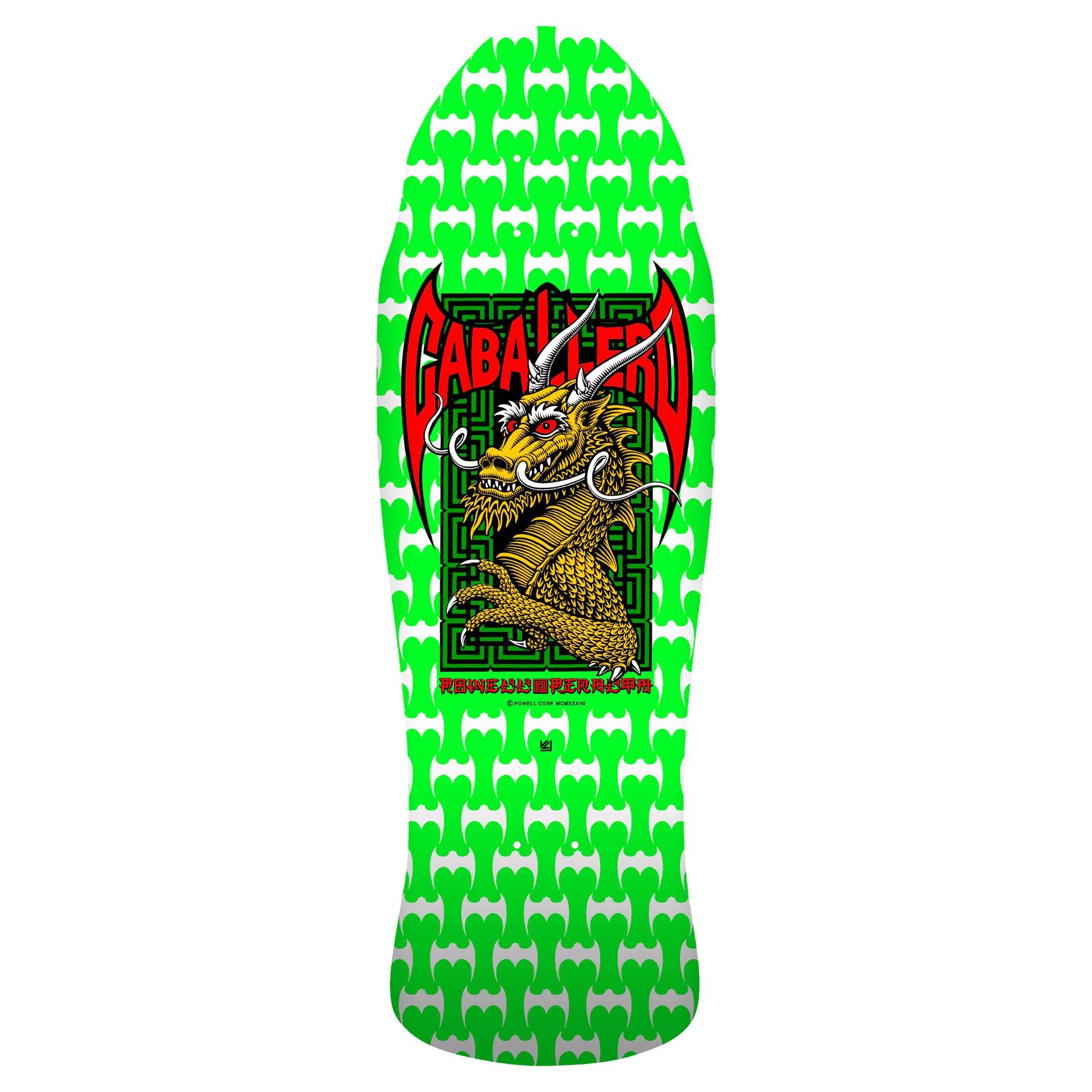 Tabla Skate Powell Peralta Steve Caballero Chinese Dragon 22 Green White 9.625