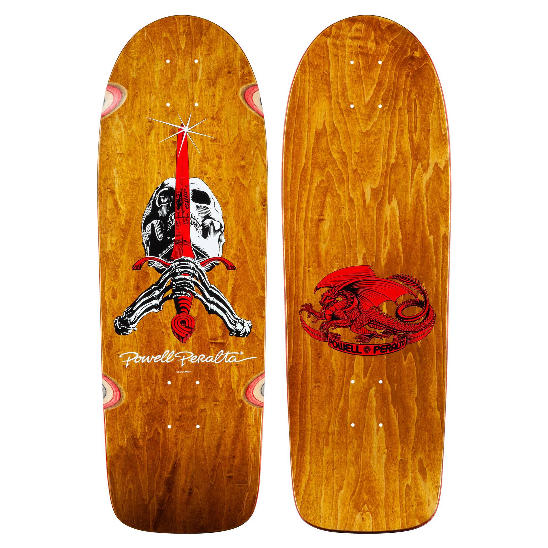 Tabla Skate Powell Peralta Skull & Sword OG SPN Brown Stain 10.0